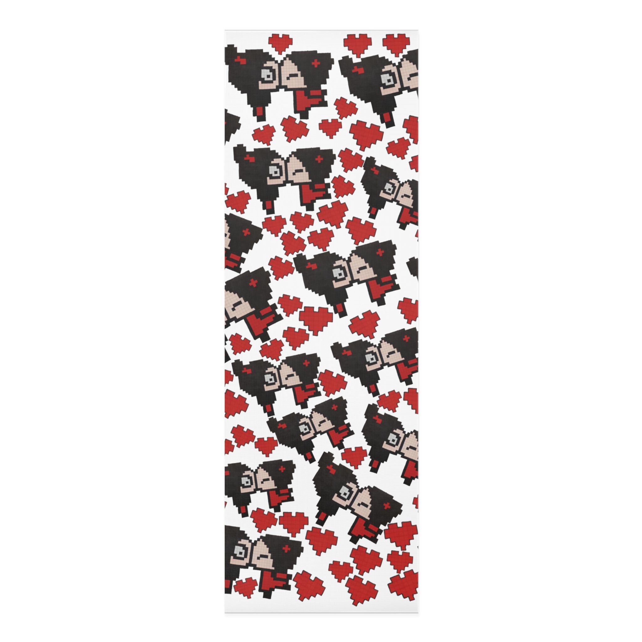 Foam yoga mat pixel pucca kiss heart white