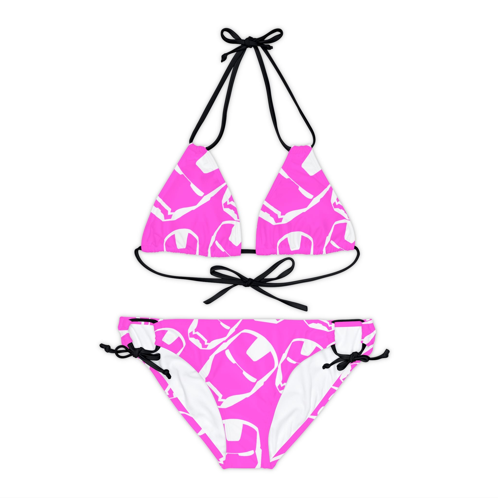 Strappy bikini set iron man pink