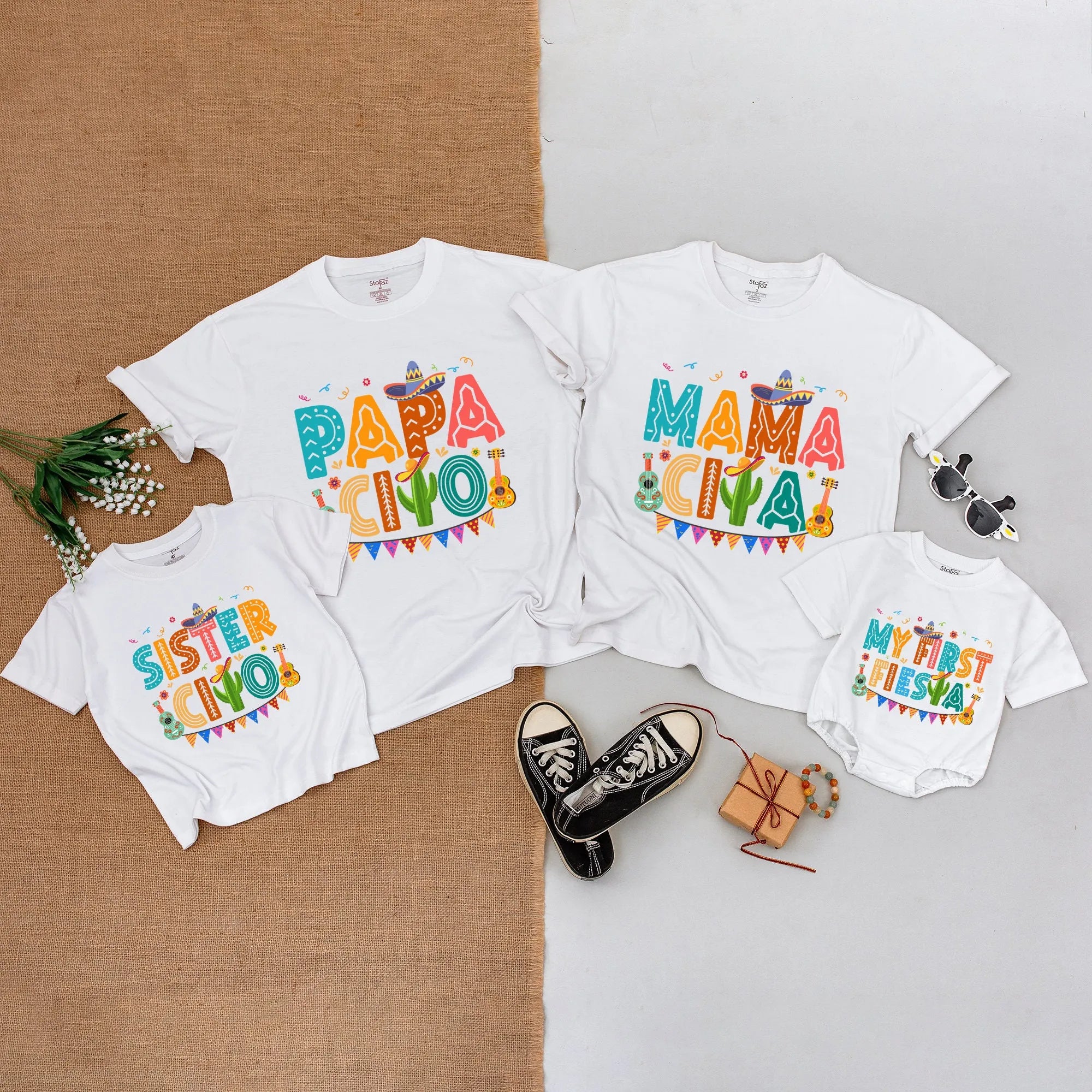 Uno Fiesta Birthday T-Shirt: Family Matching Baby Romper Outfits!