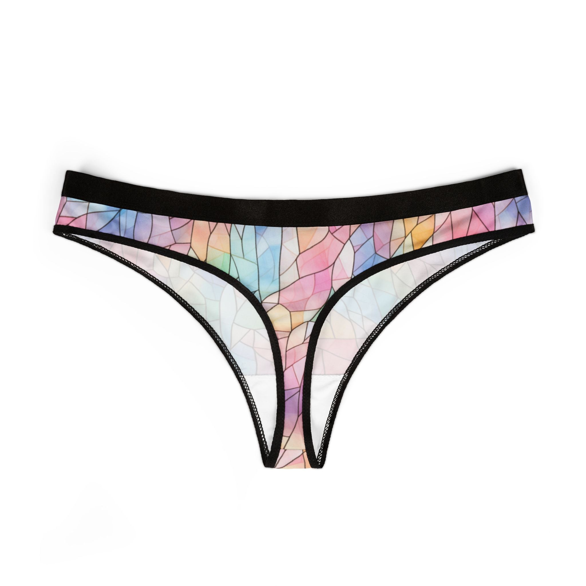Women's thongs pastel stained glass