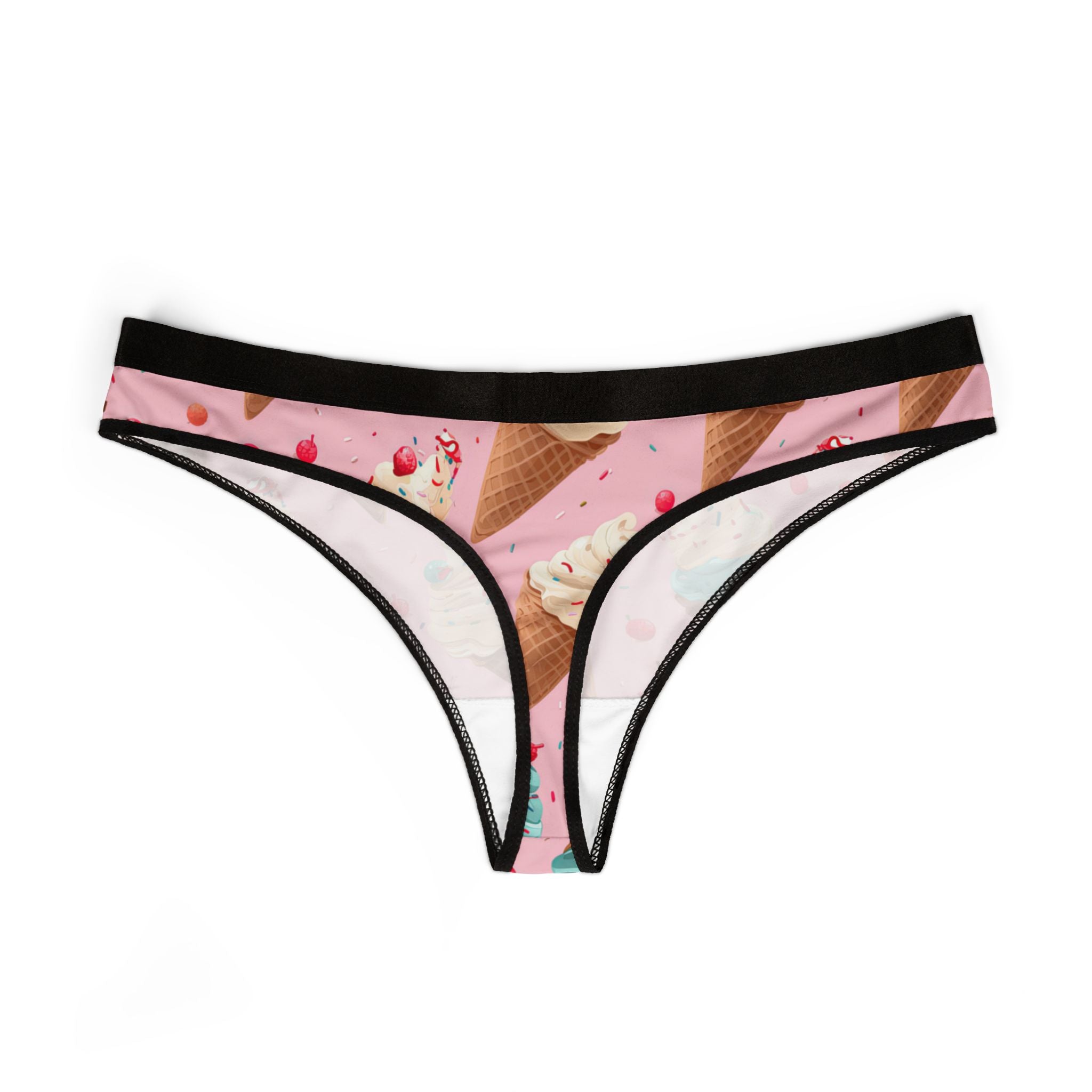 Women's thongs sprinkled ice cream