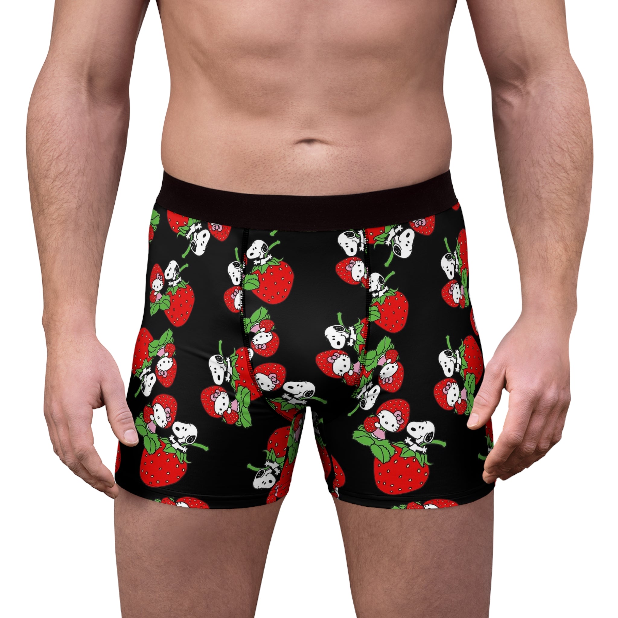 Men's boxer briefs kitty snoopy strawberry valentine black