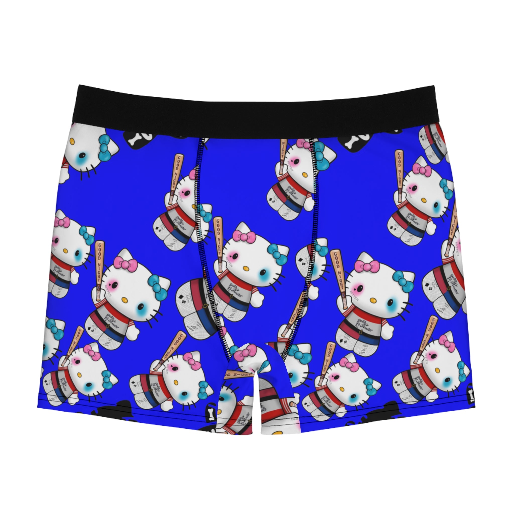 Men's boxer briefs kitty monster Halloween bone blue