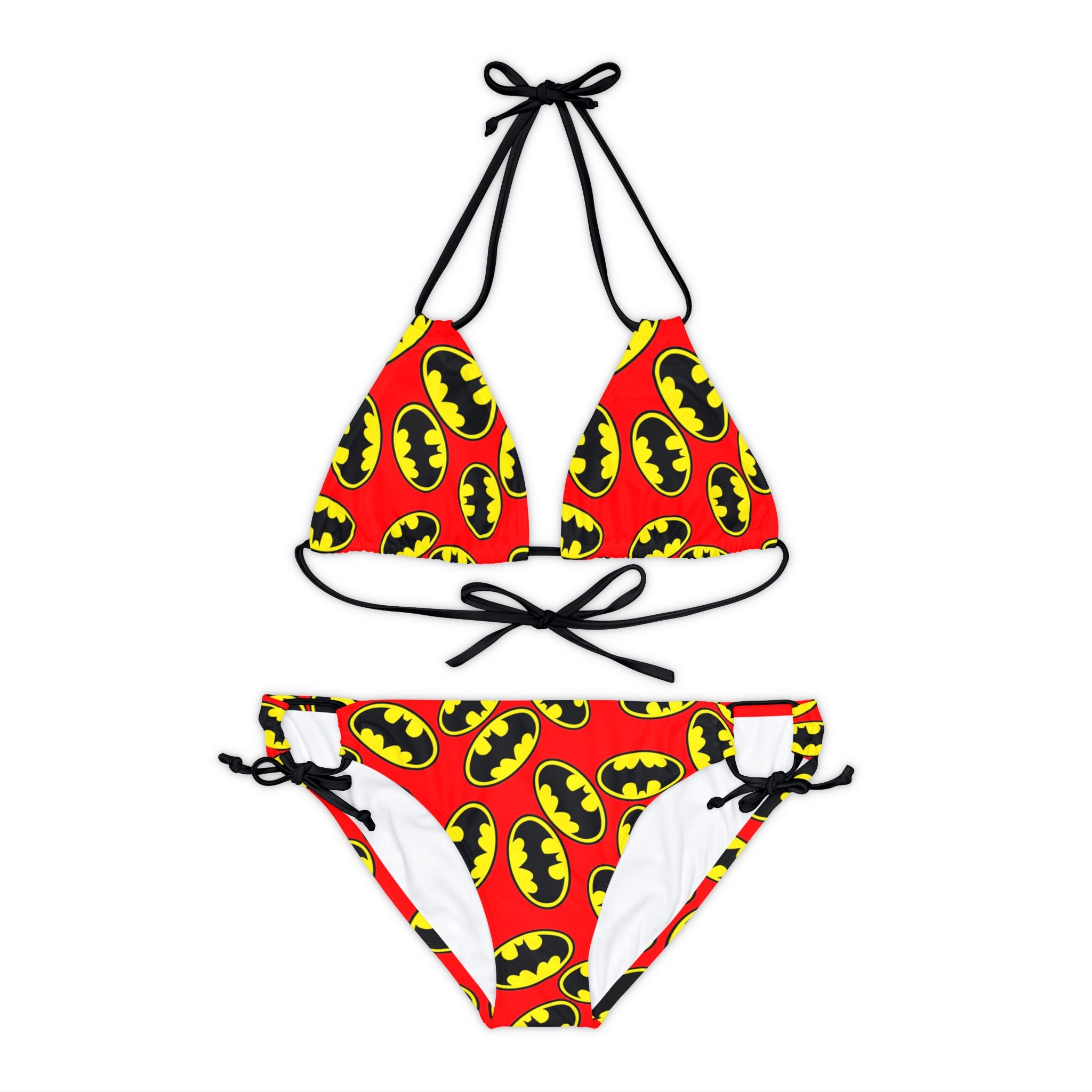 Strappy bikini set batman red