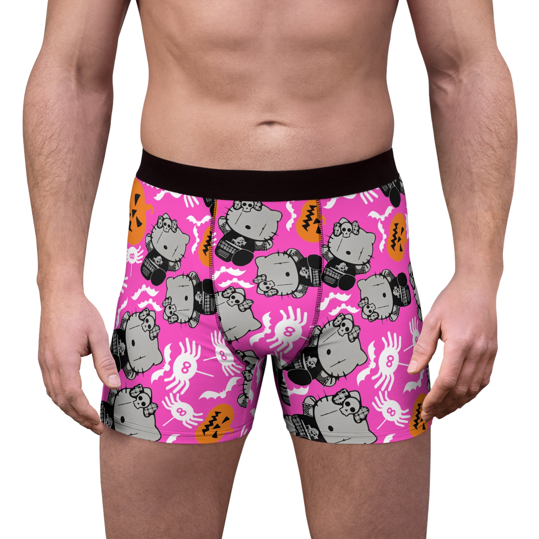 Men's boxer briefs kitty blank pumpkin halloween pink