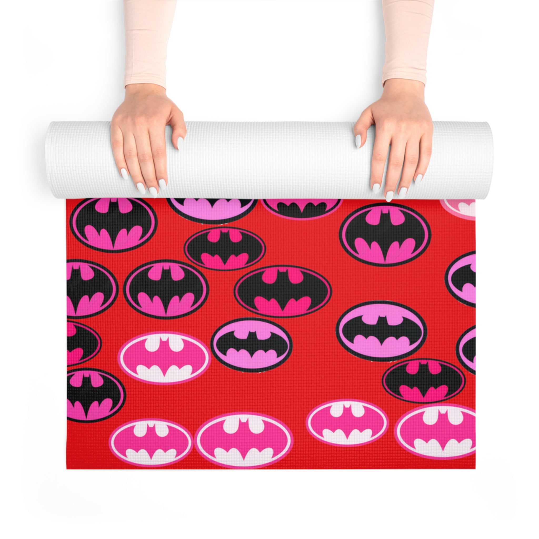 Foam yoga mat batman rose valentine love red