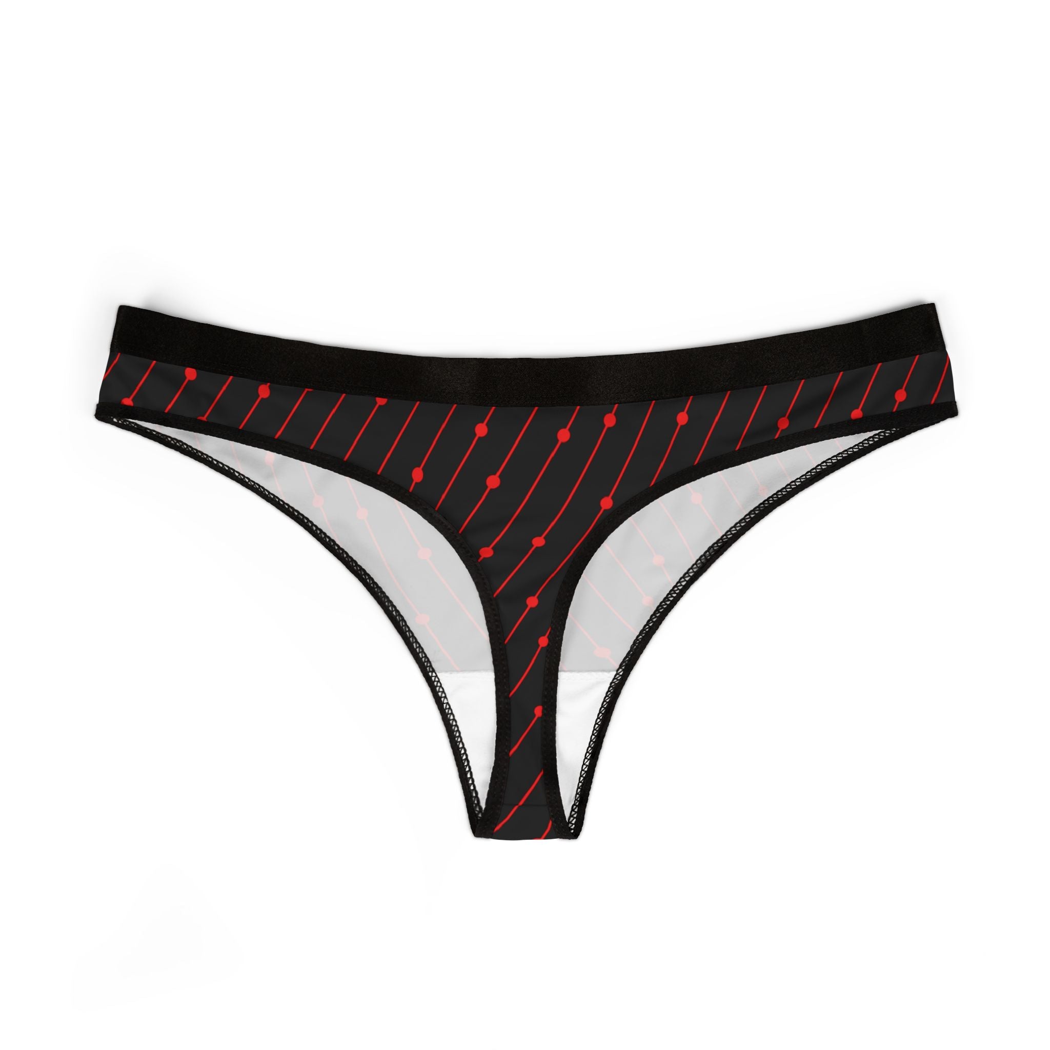 Women's thongs black and red