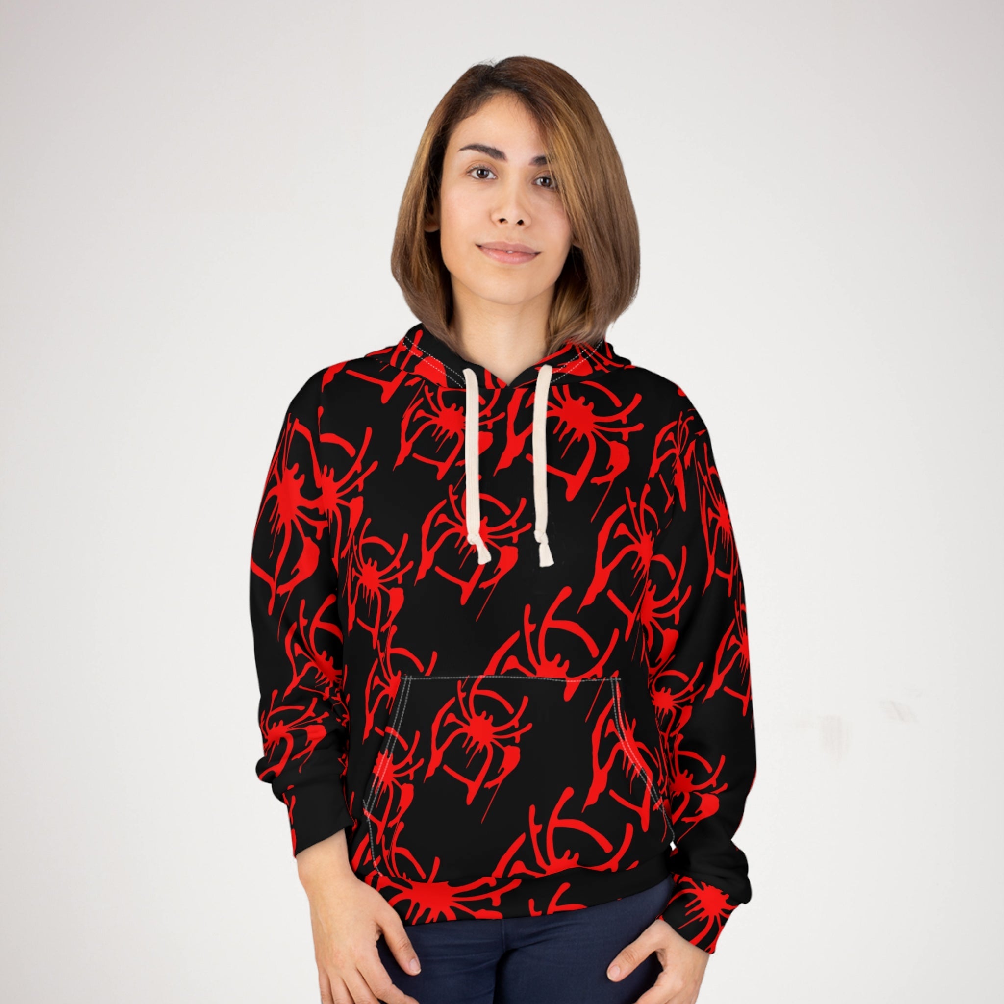 Unisex pullover hoodie only spider web black