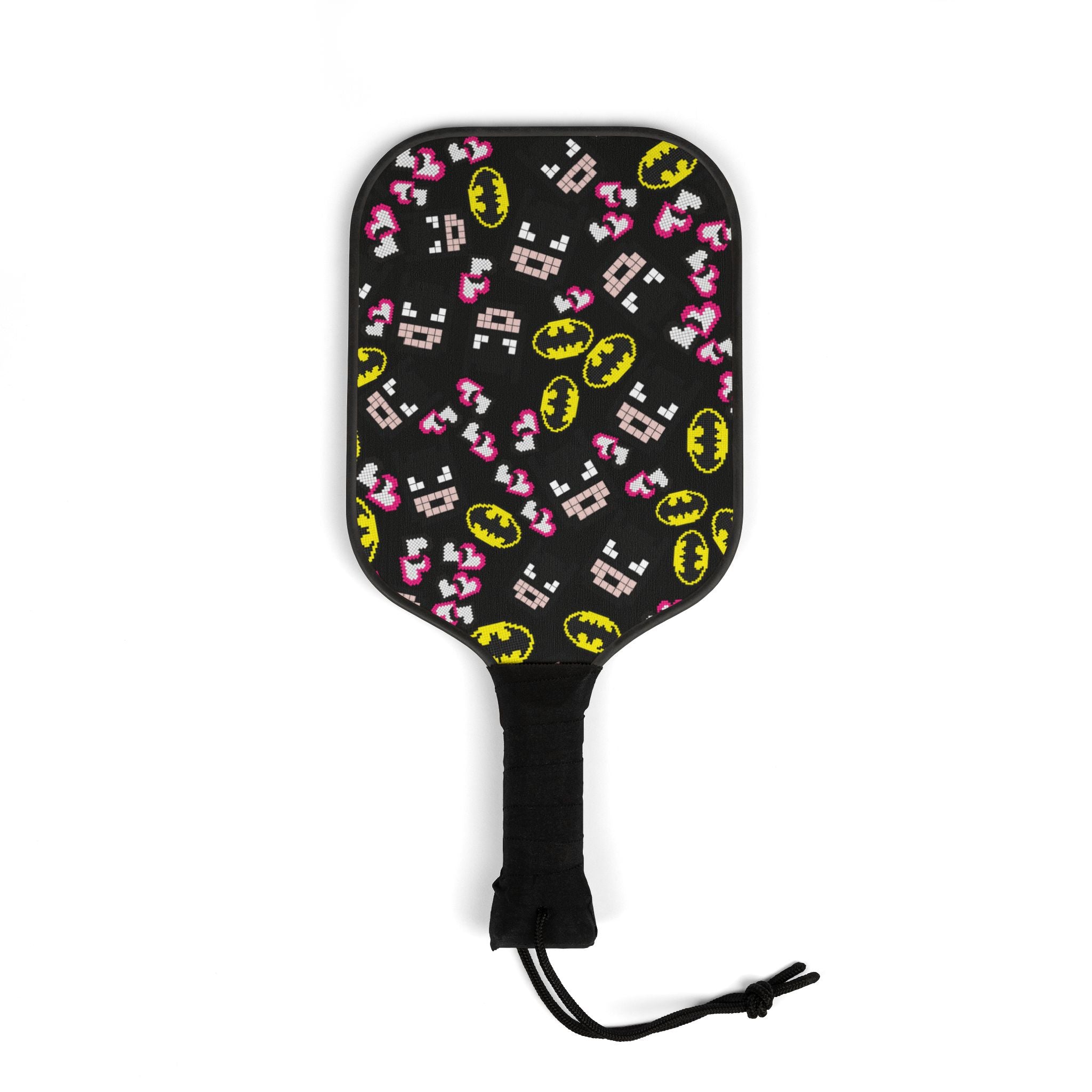 Pickleball kit (2 paddles + 2 balls + transparent bag) batman pixel black