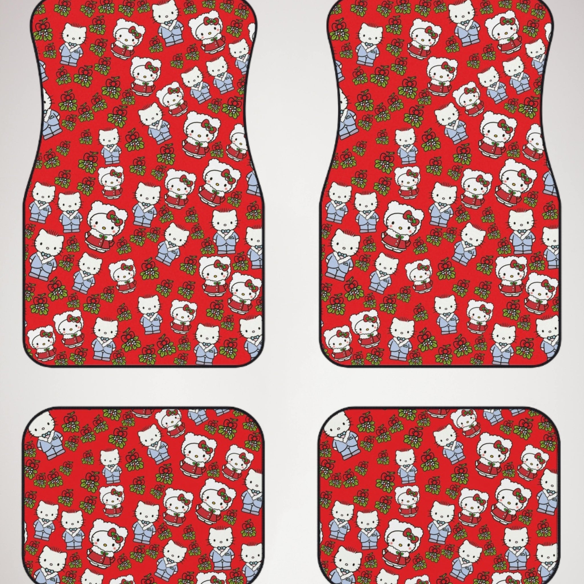 Car mats (set of 4) kitty wedding valentine red