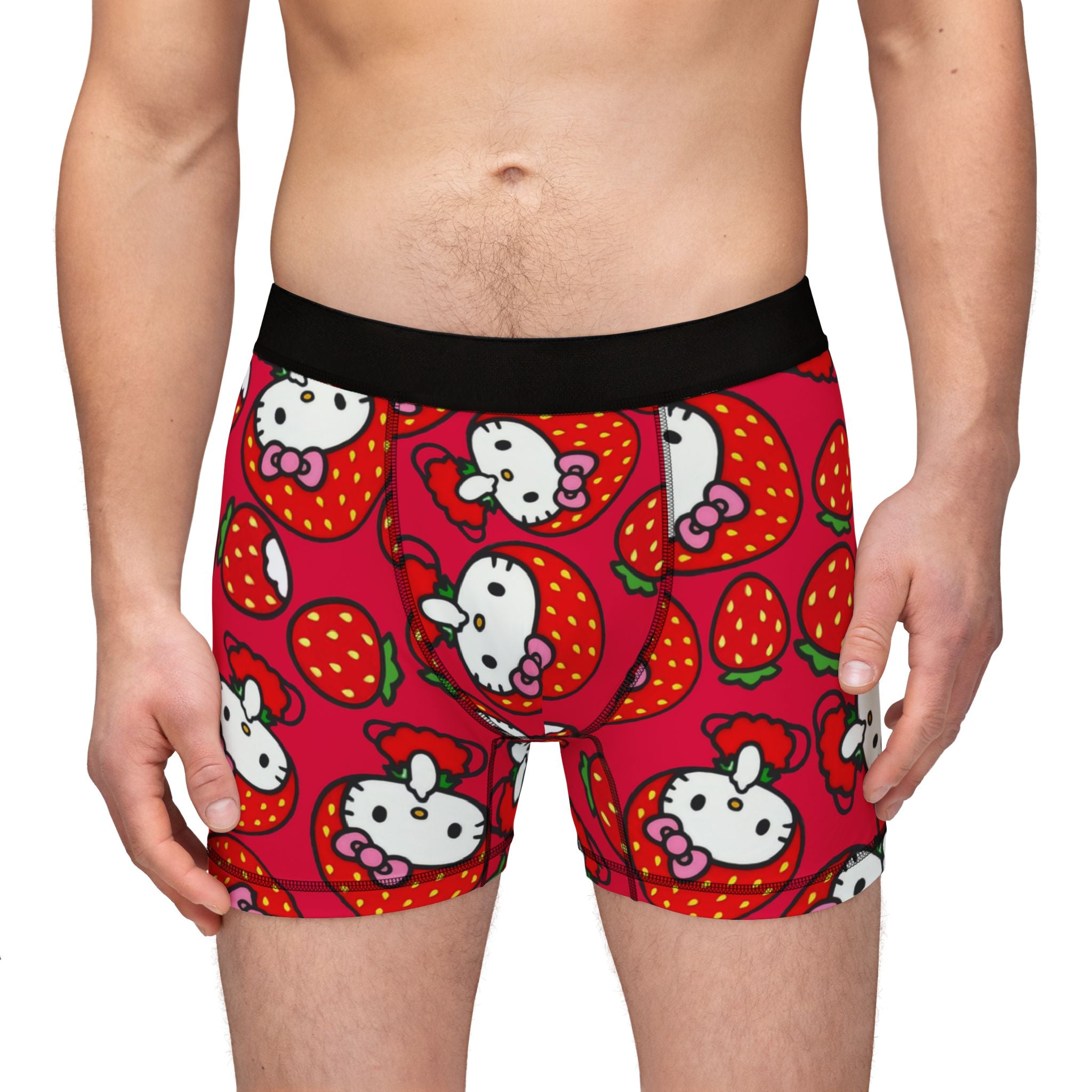 Men's boxers kitty strawberry valentine red