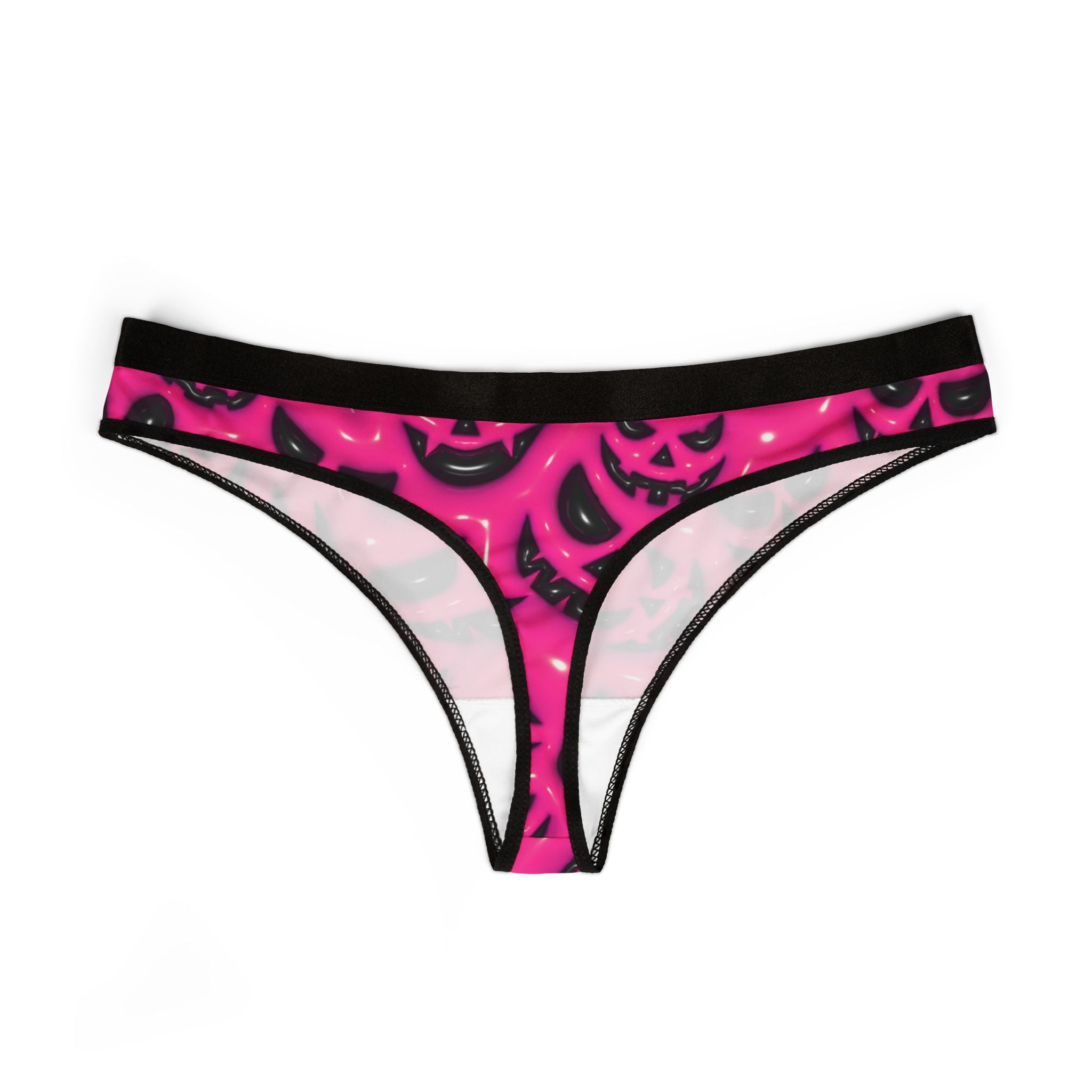 Women's thongs inflate halloween pumpkin face