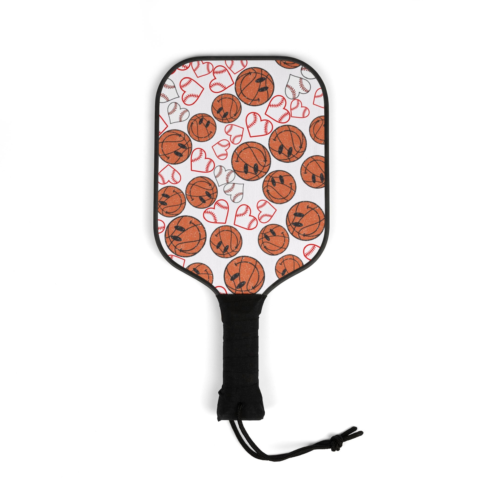 Pickleball kit (2 paddles + 2 balls + transparent bag) BasketBall hearts valentine white