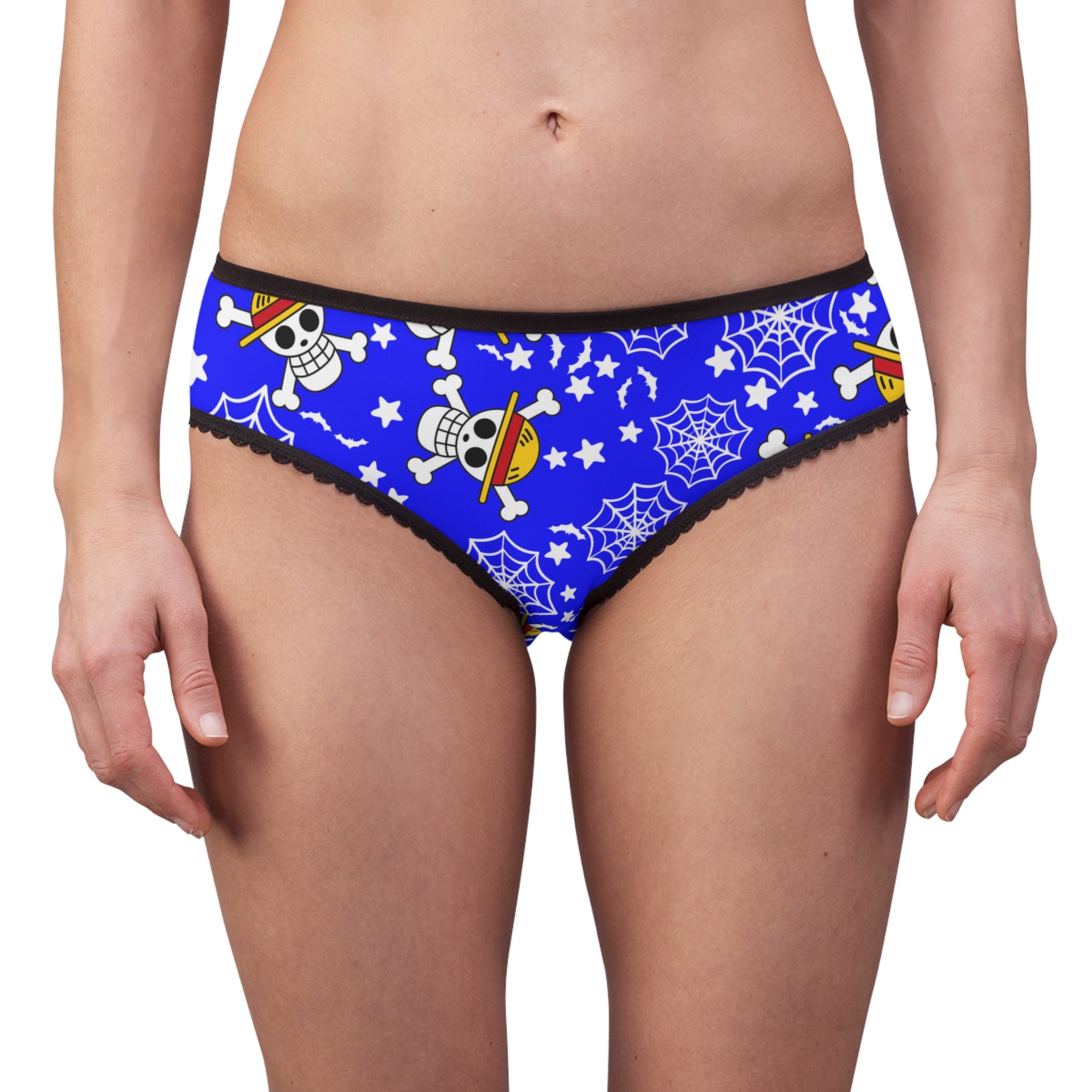 Women's briefs skull anime bats pumpkin halloween blue