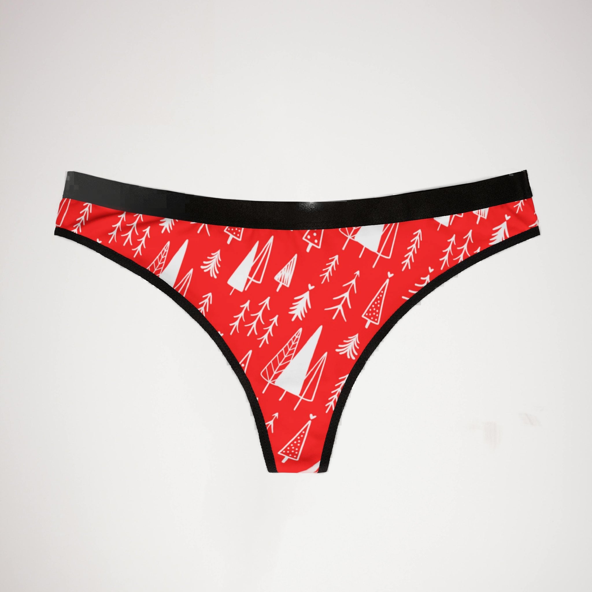 Women's thongs red white christmas