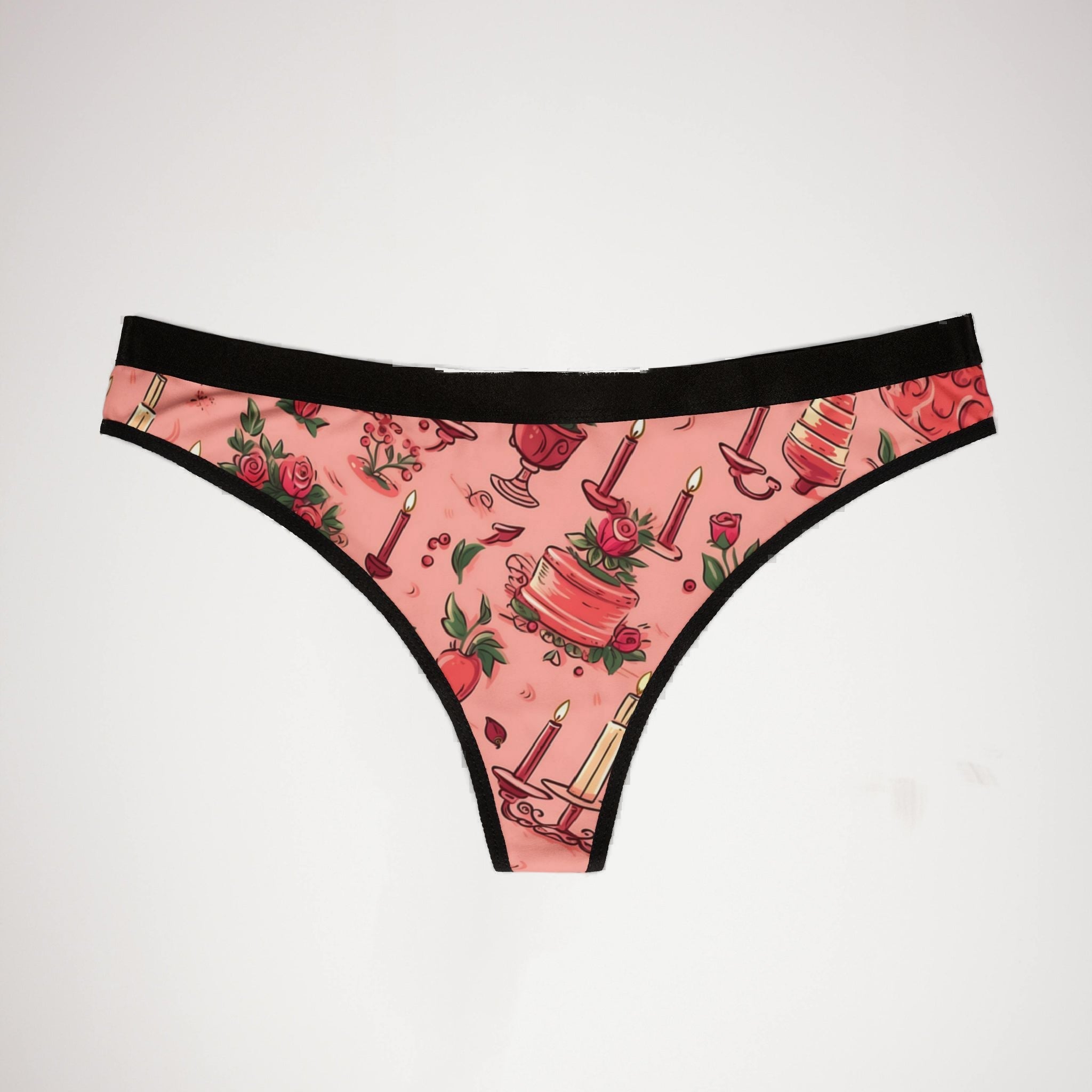 Women's thongs pink valentine