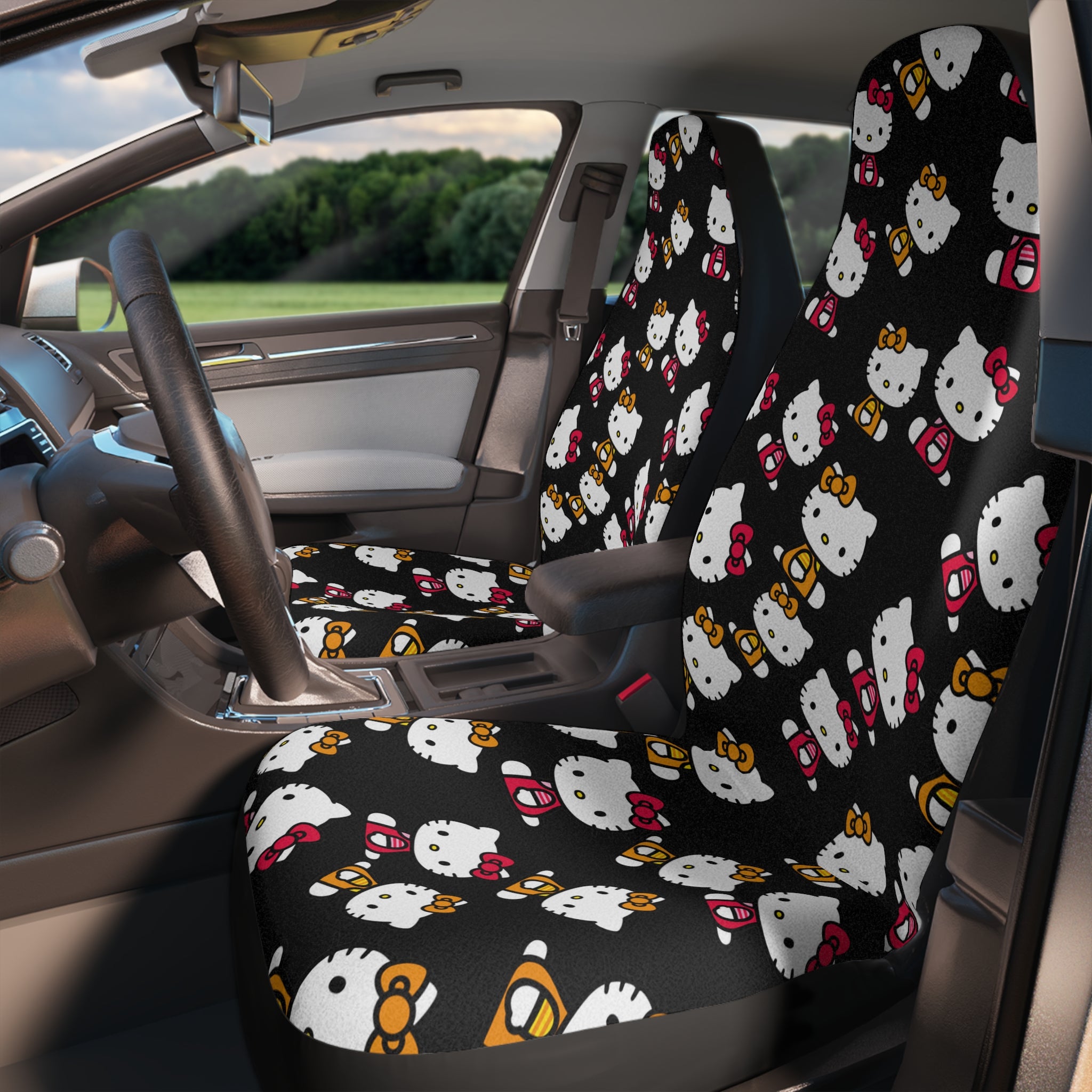 Car seat covers kitty two colors black