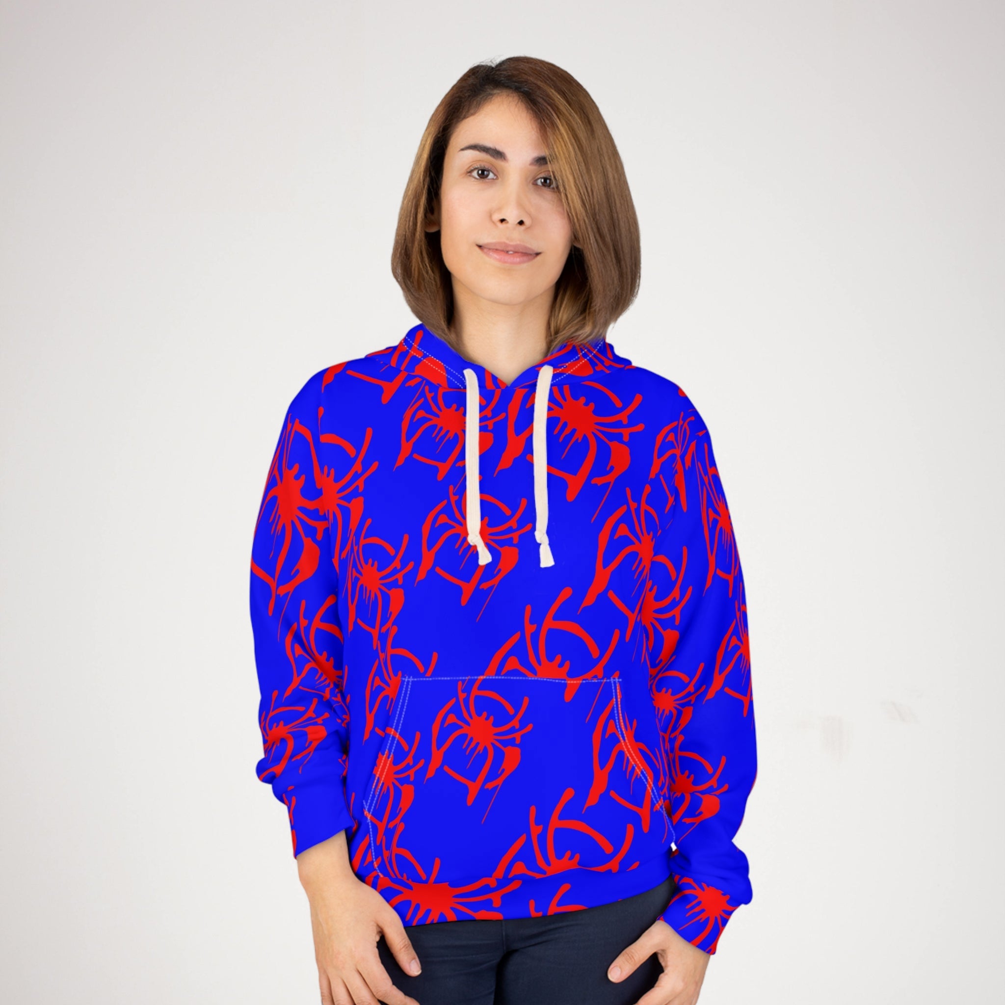 Unisex pullover hoodie only spider web blue