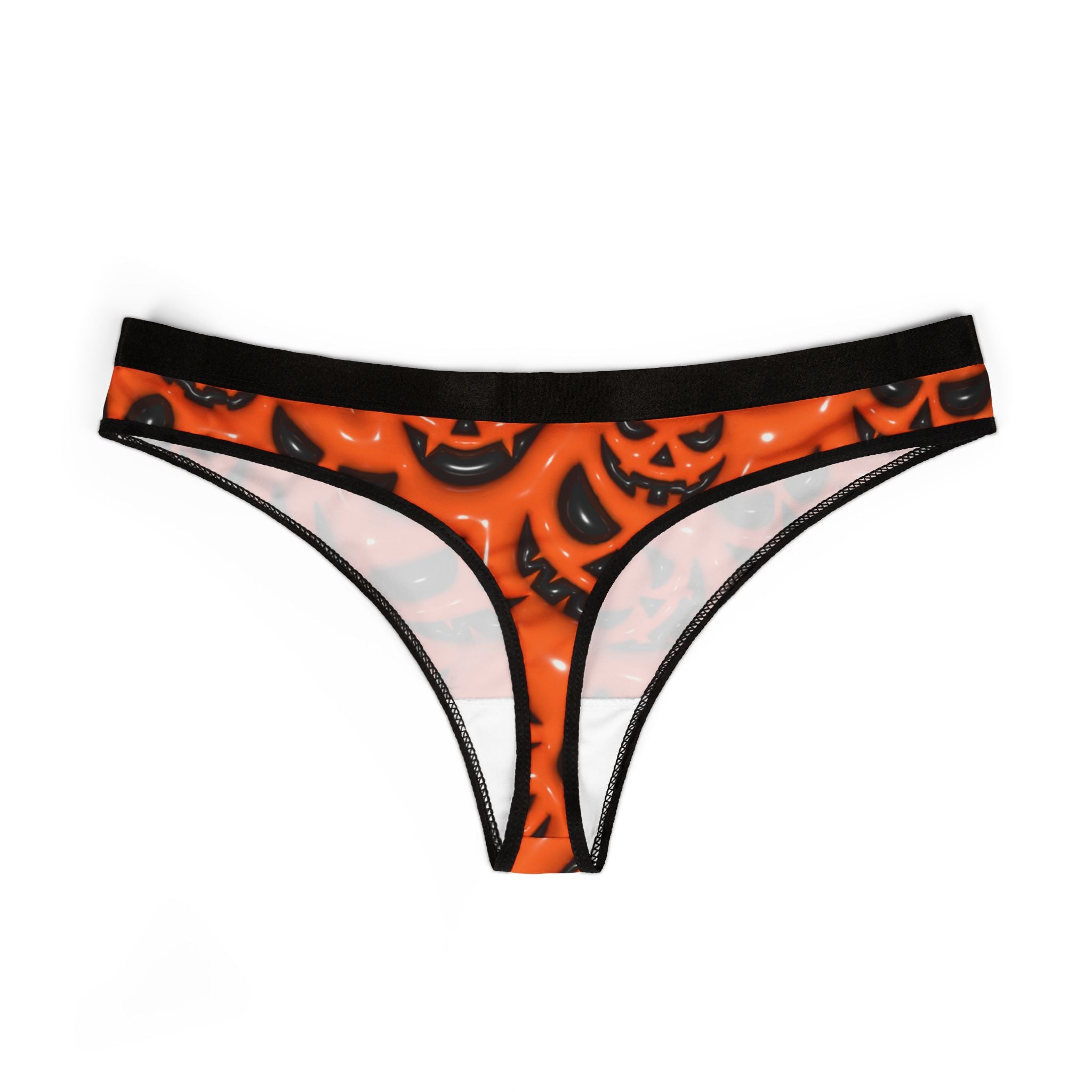 Women's thongs inflate halloween pumpkin face