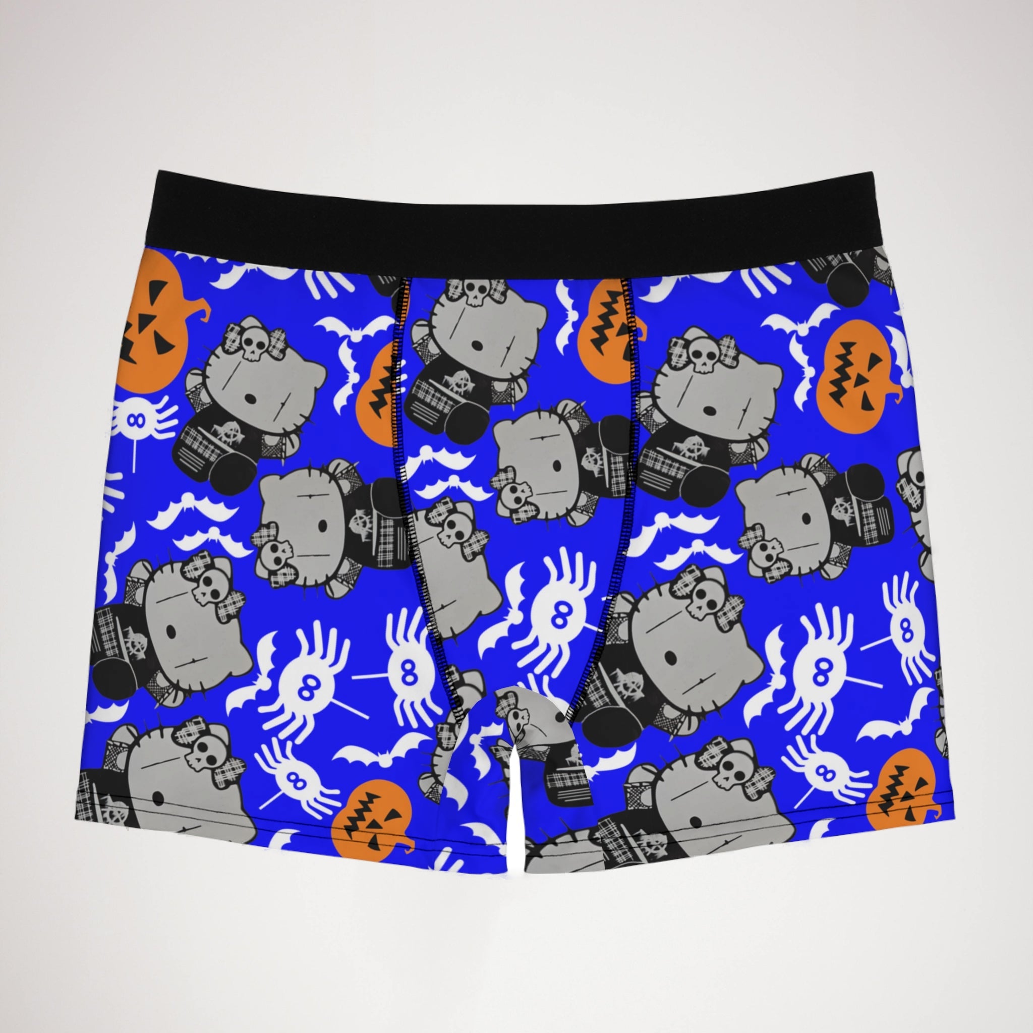 Men's boxer briefs kitty blank pumpkin halloween blue