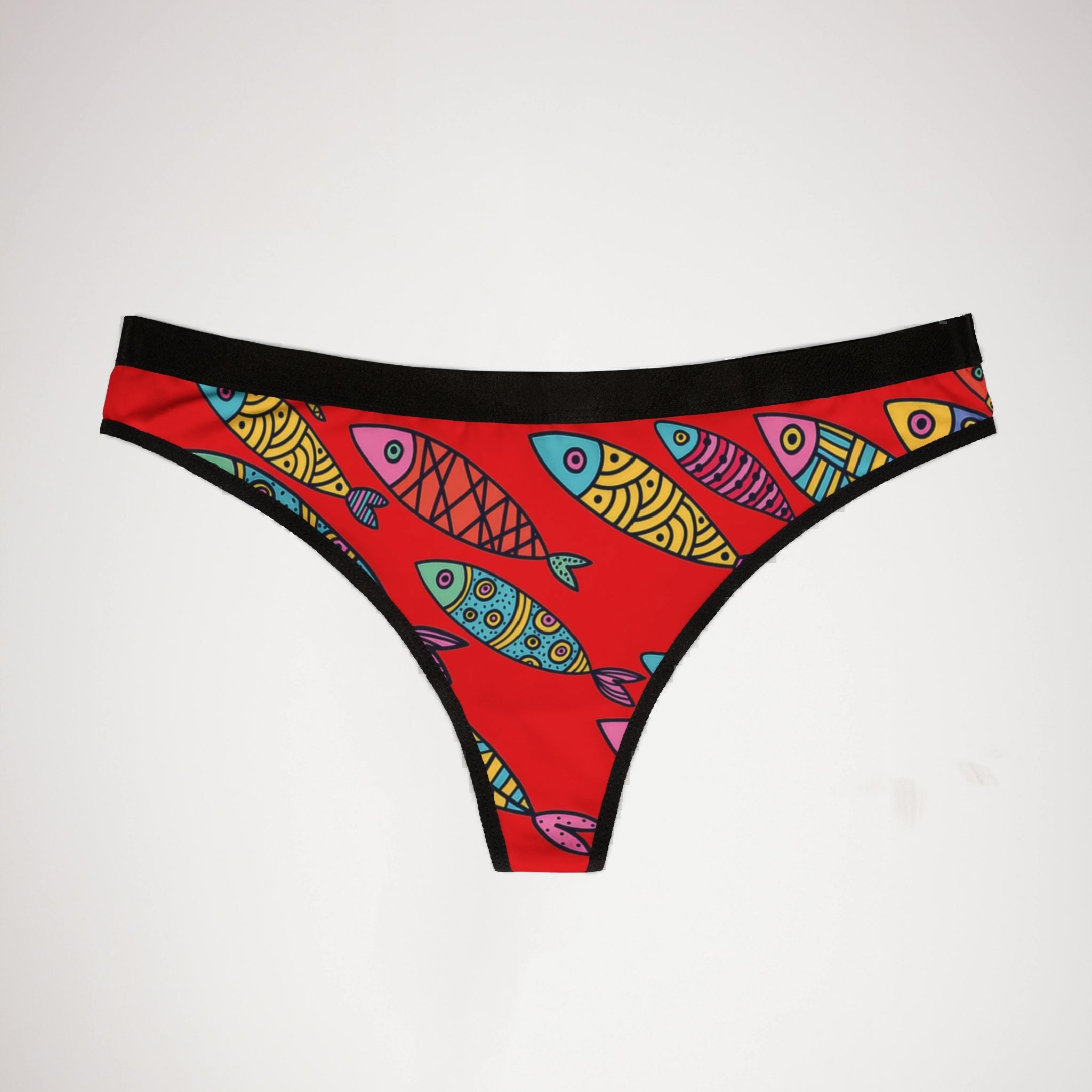 Women's thongs cute fishes red