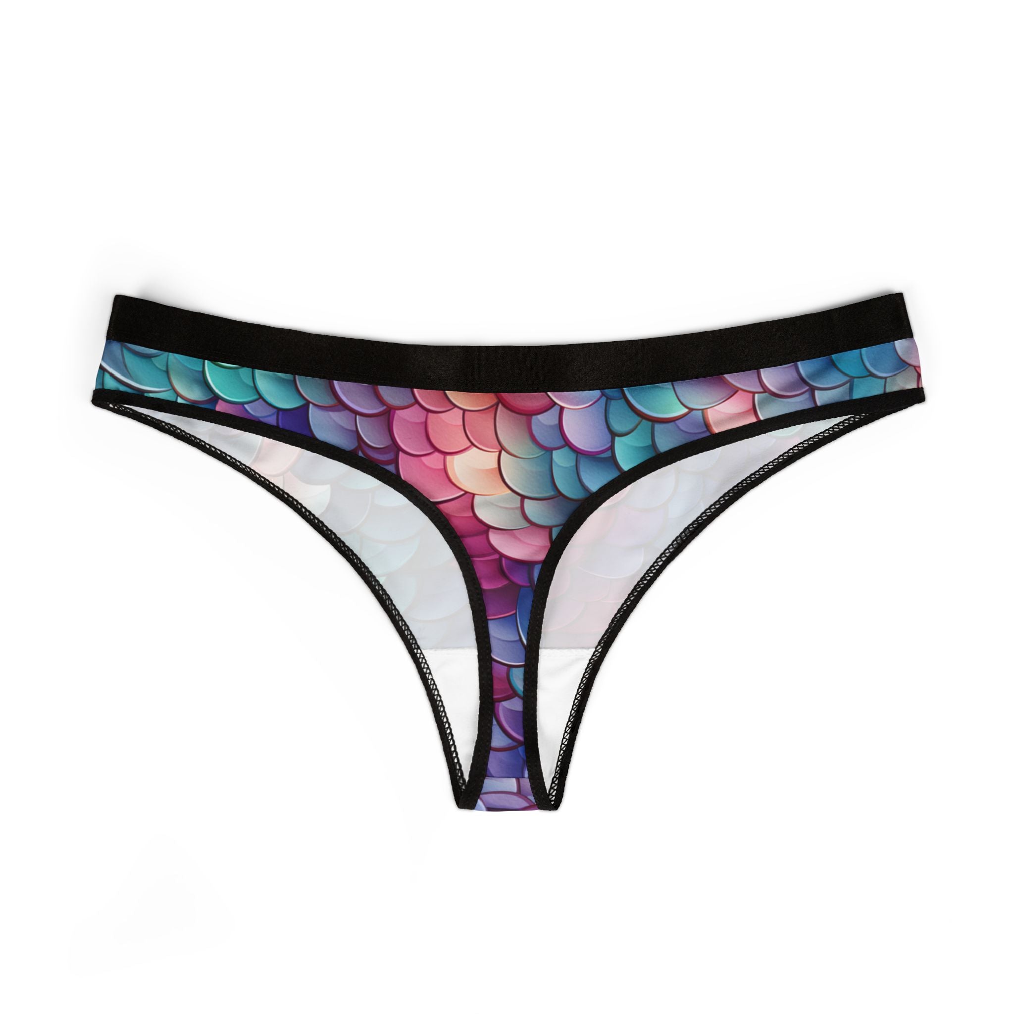 Women's thongs mermaid scales