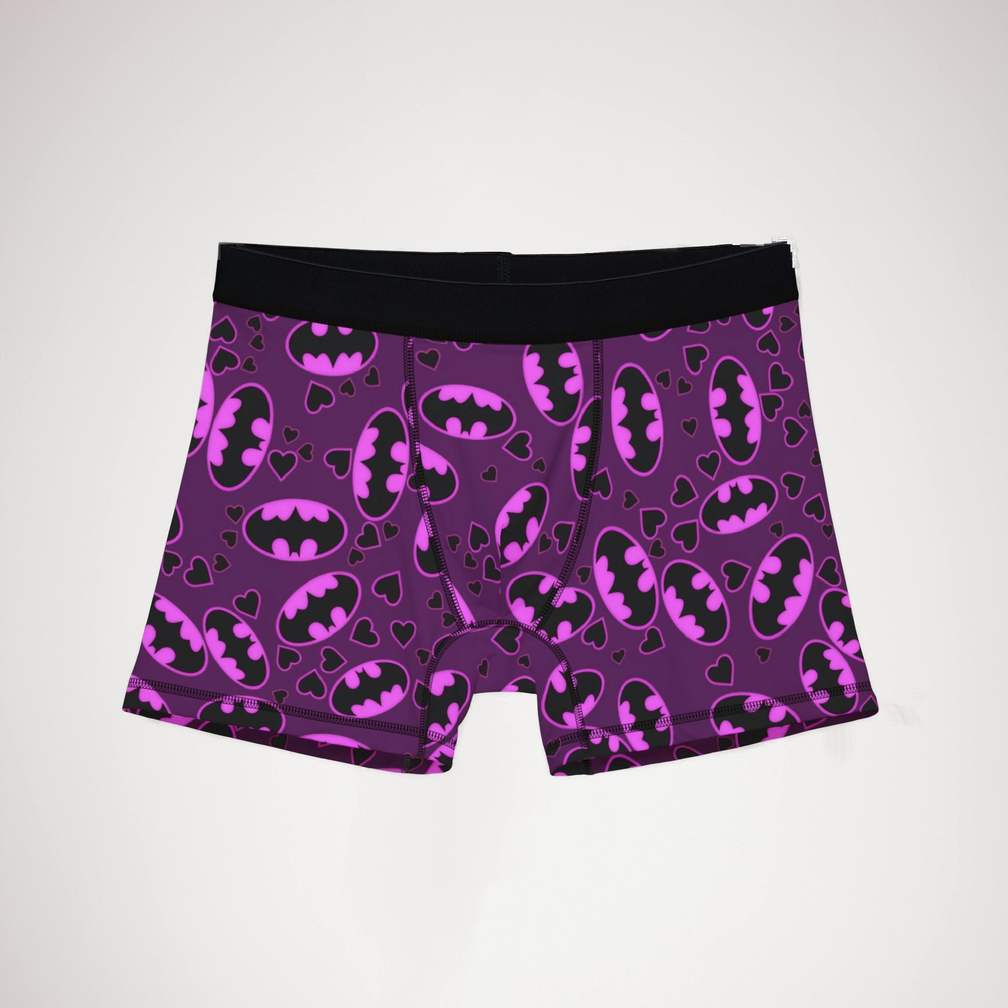 Men's boxers batman hearts valentine love purple