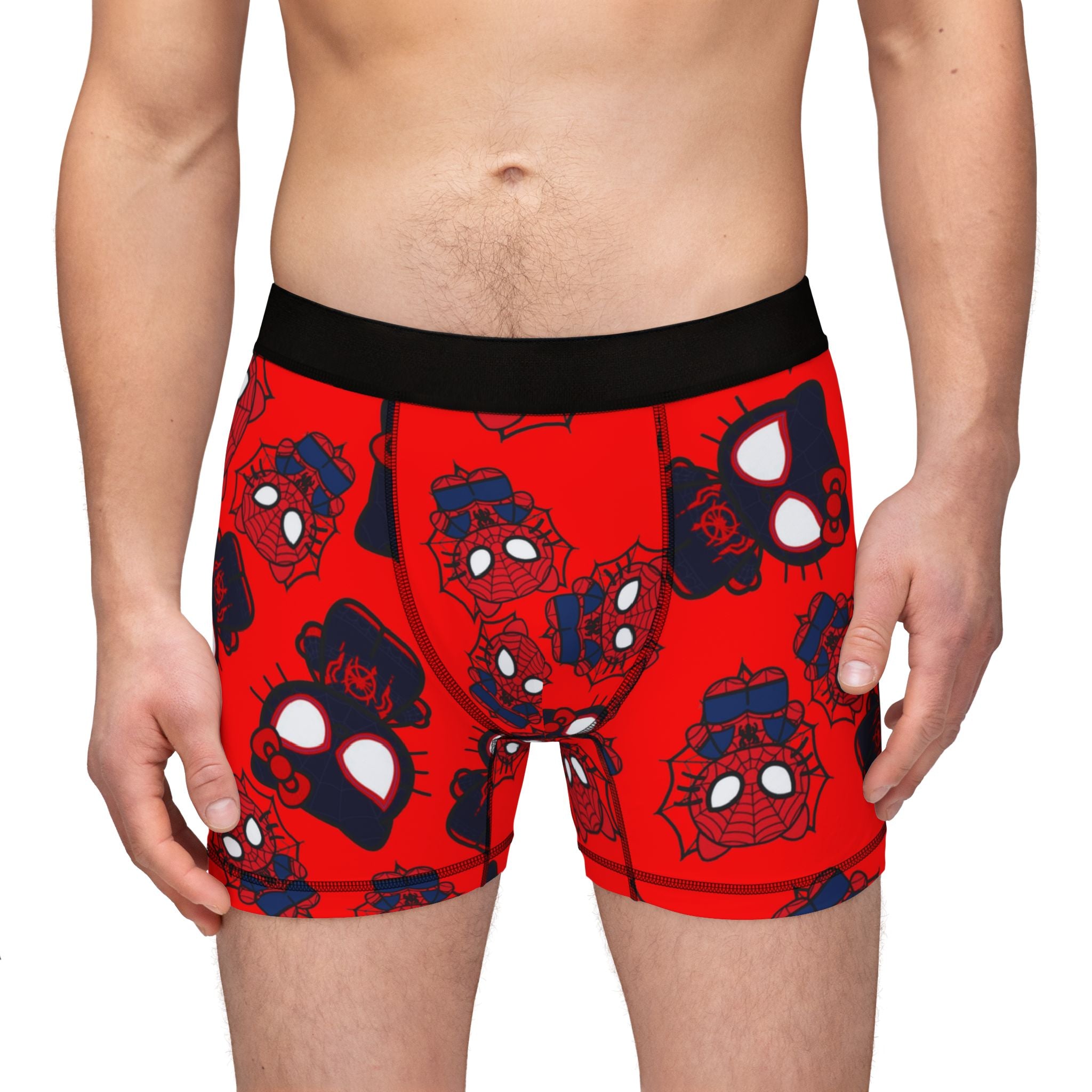 Men's boxers kitty spider dark red