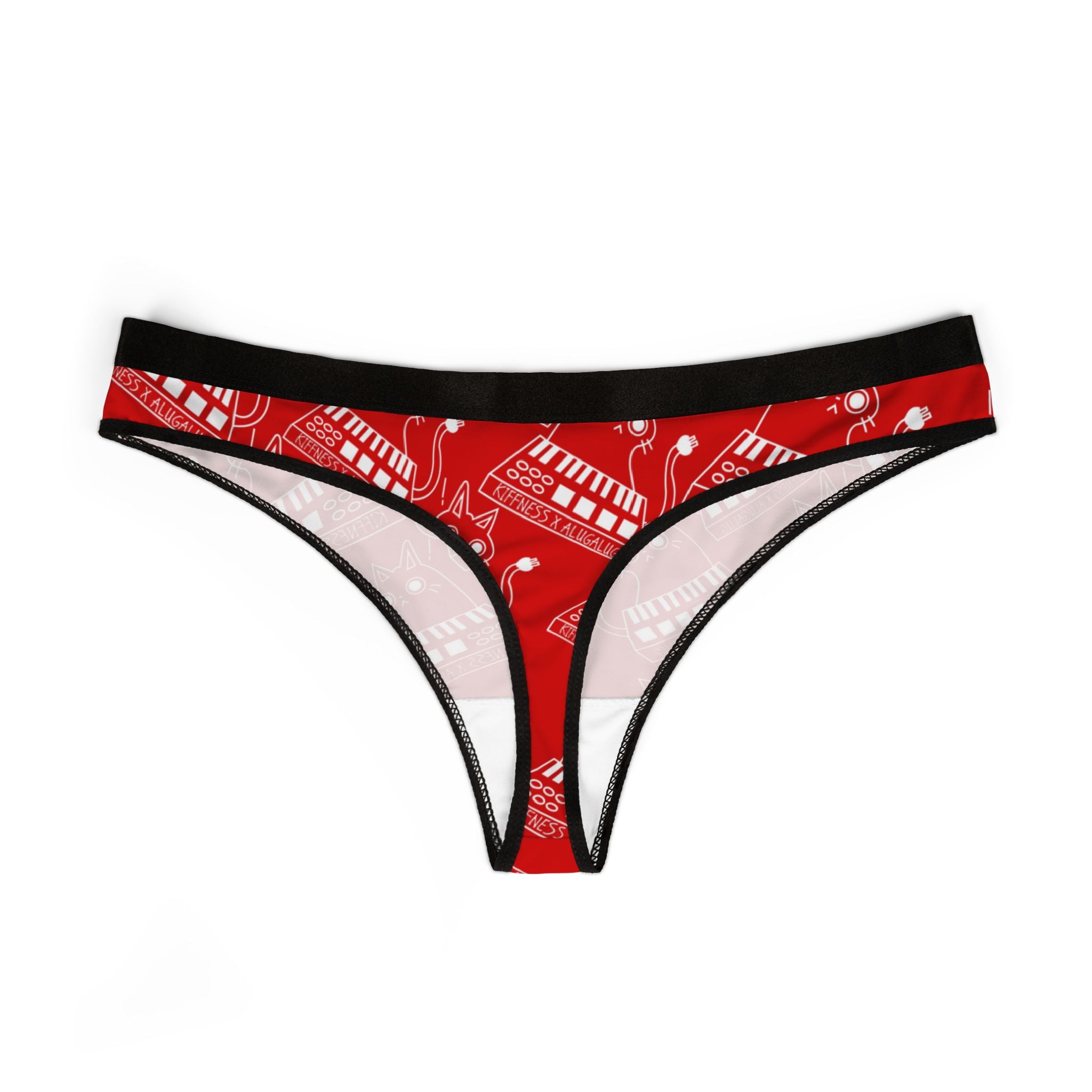 Women's thongs eating the cats meow meow the kiffness red