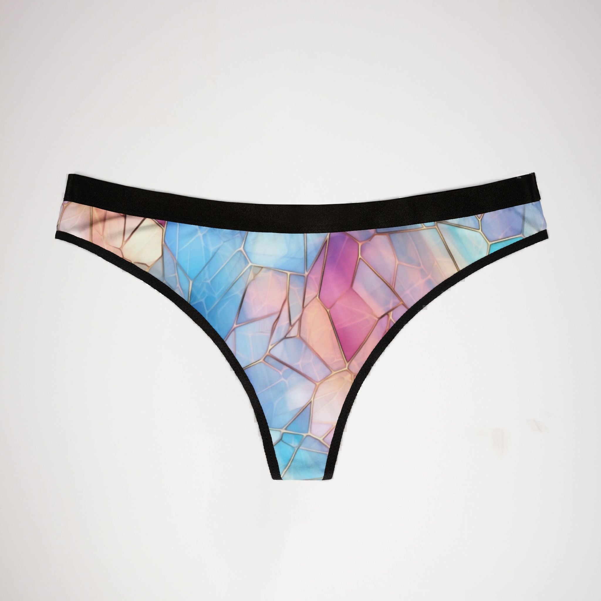 Women's thongs pastel stained glass