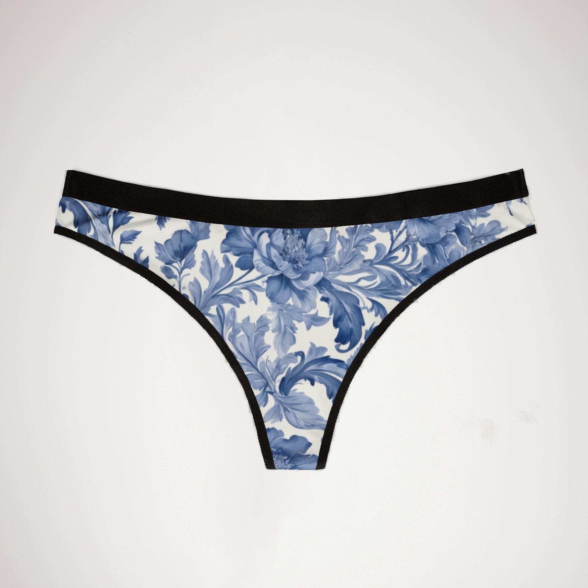Women's thongs blue french toile