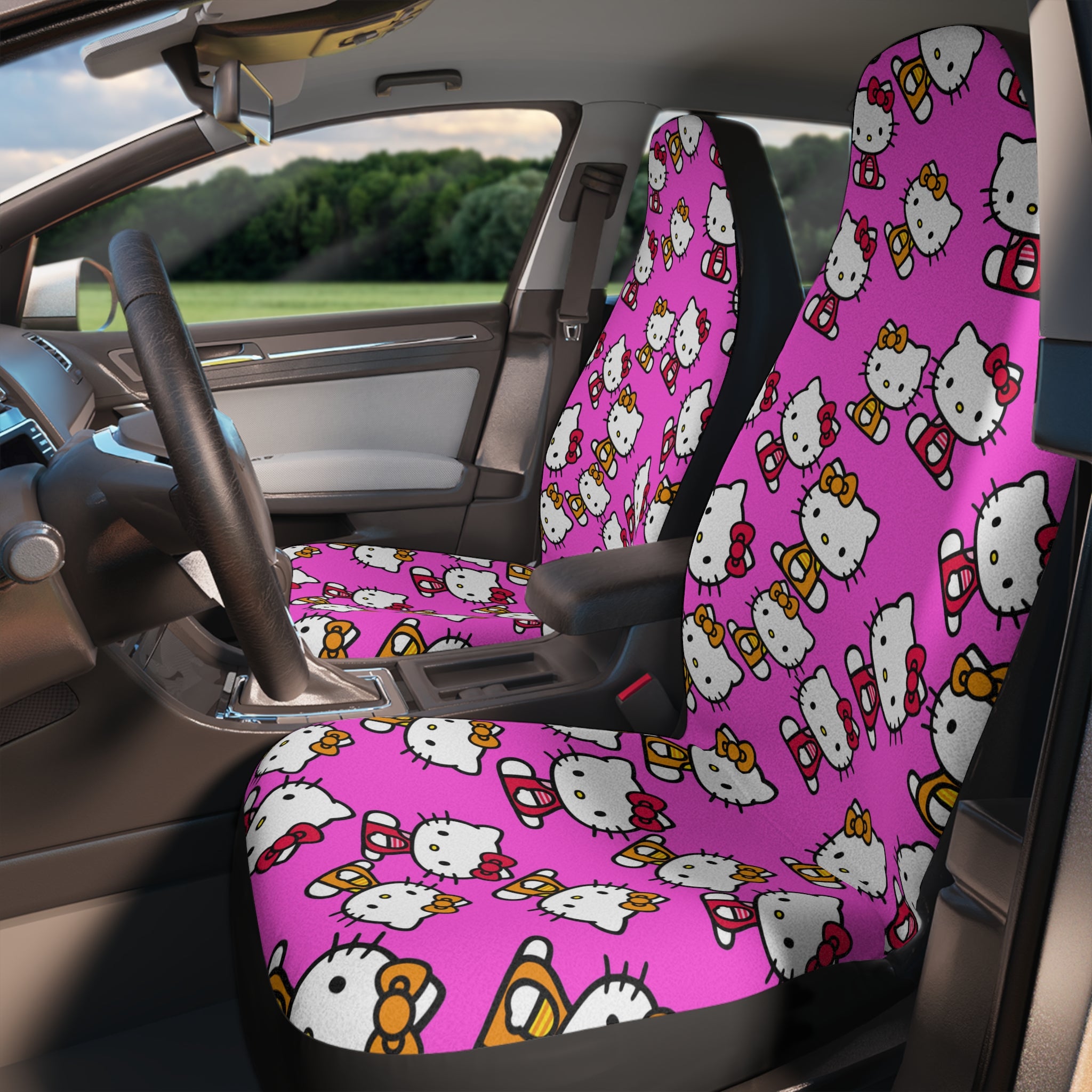 Car seat covers kitty two colors pink