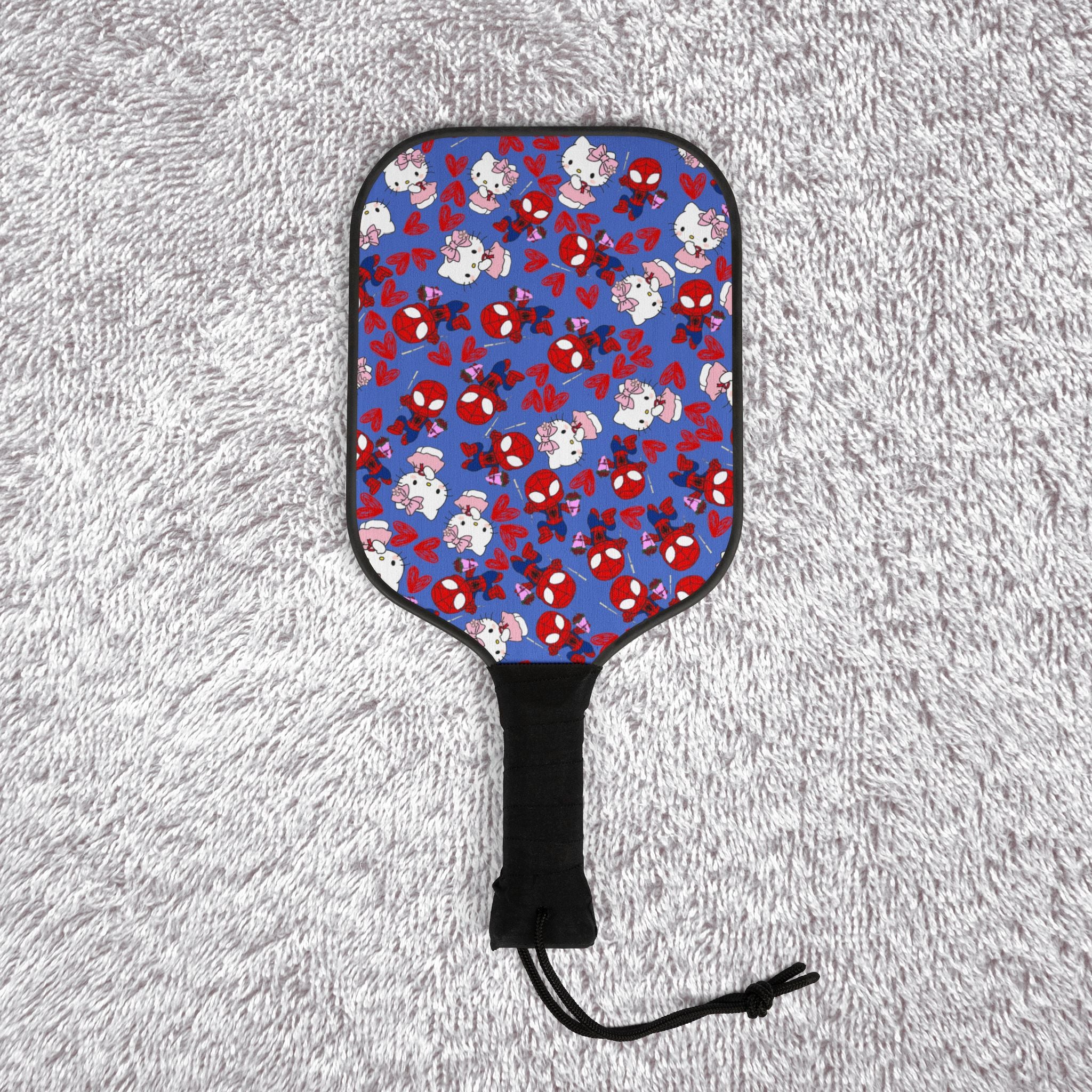 Pickleball kit (2 paddles + 2 balls + transparent bag) spider kitty flower cyan