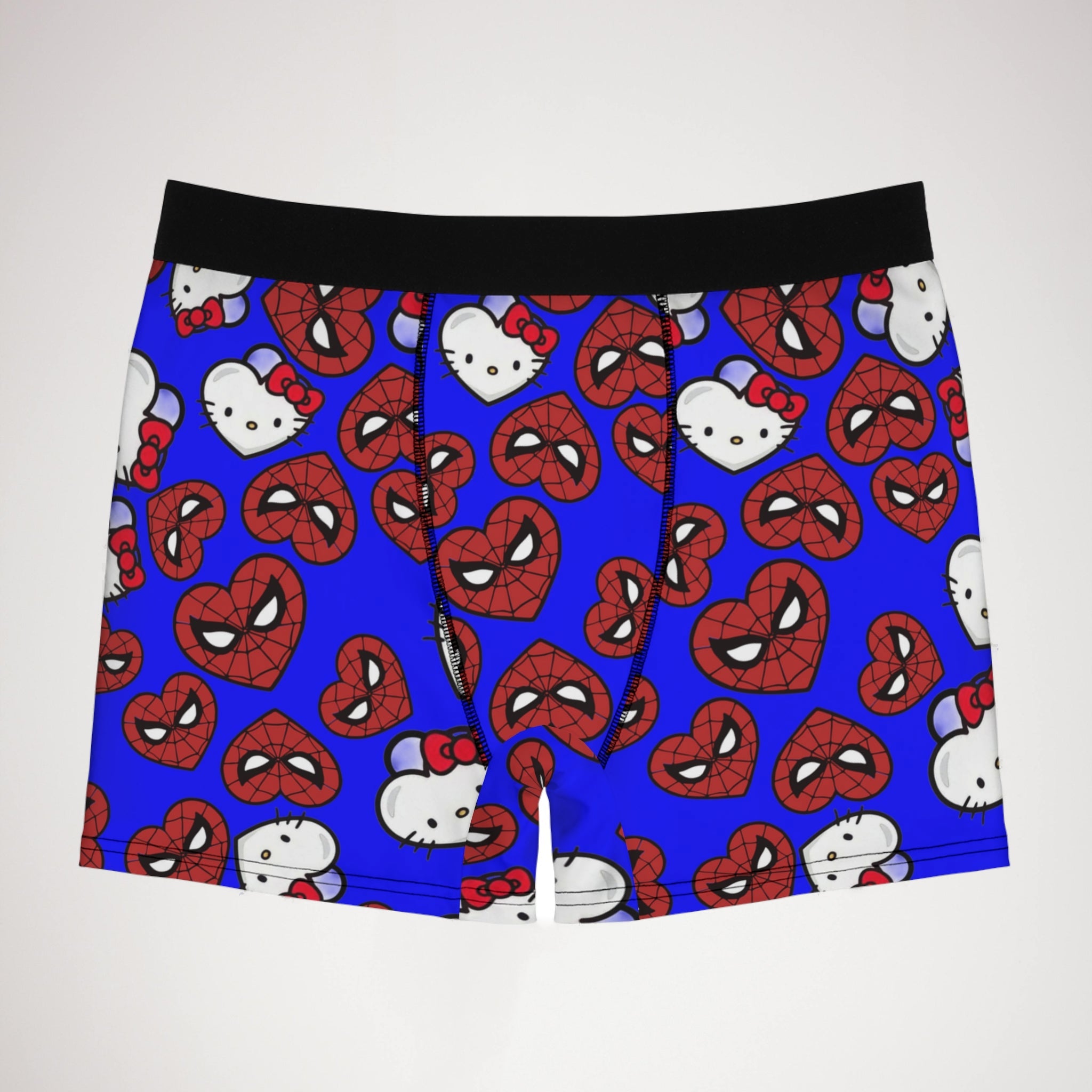 Men's boxer briefs spider kitty double hearts blue