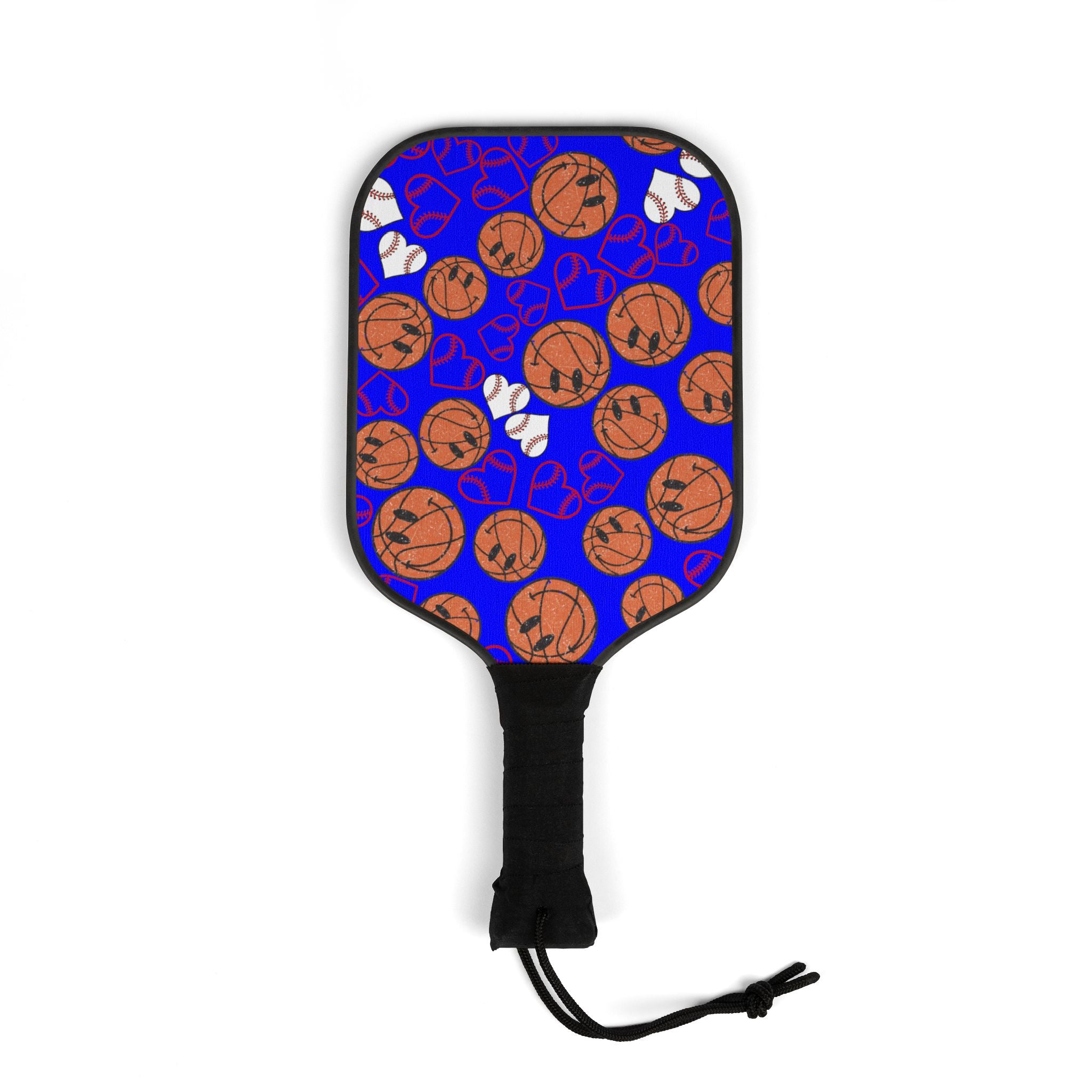 Pickleball kit (2 paddles + 2 balls + transparent bag) BasketBall hearts valentine blue