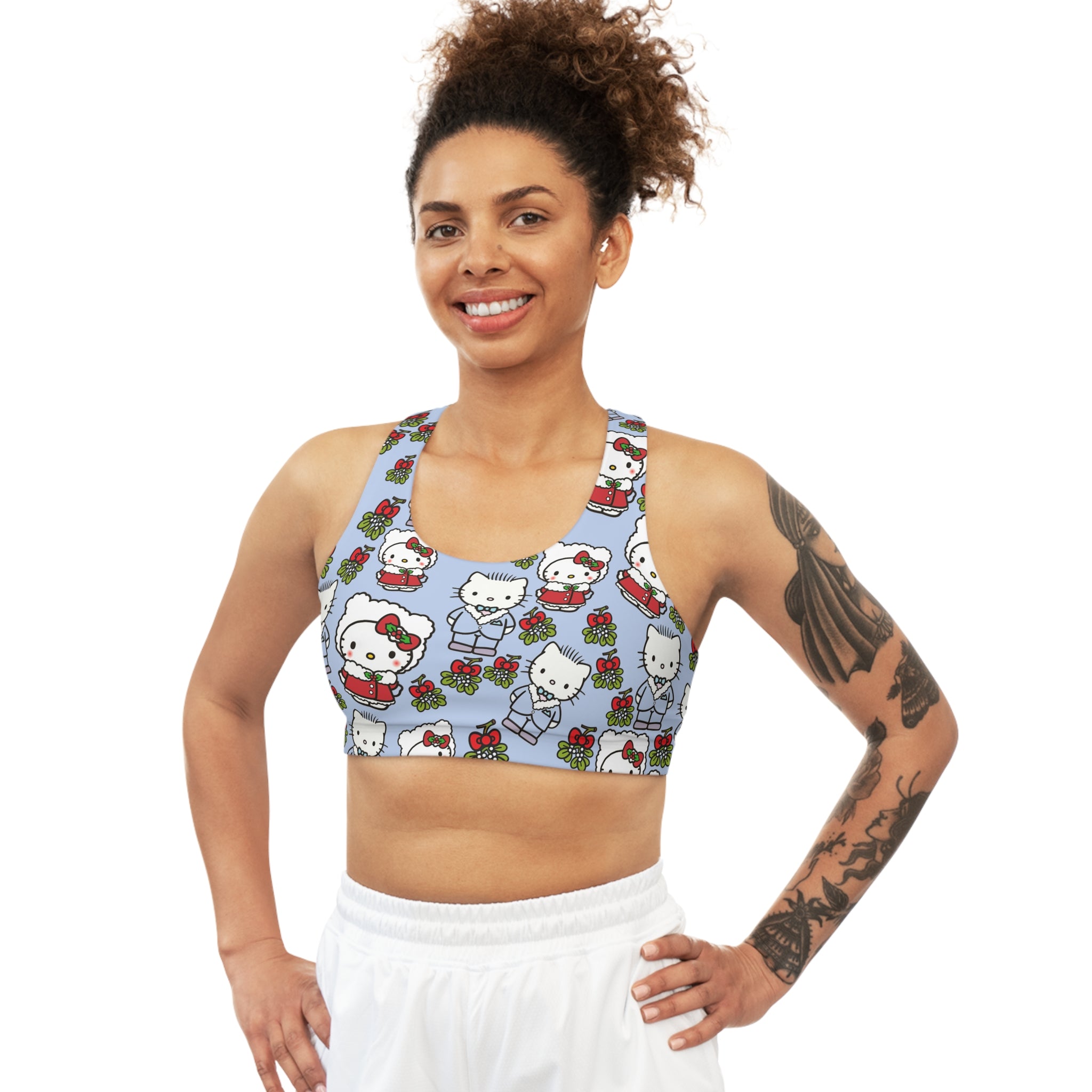 Sports bra kitty wedding valentine cyan