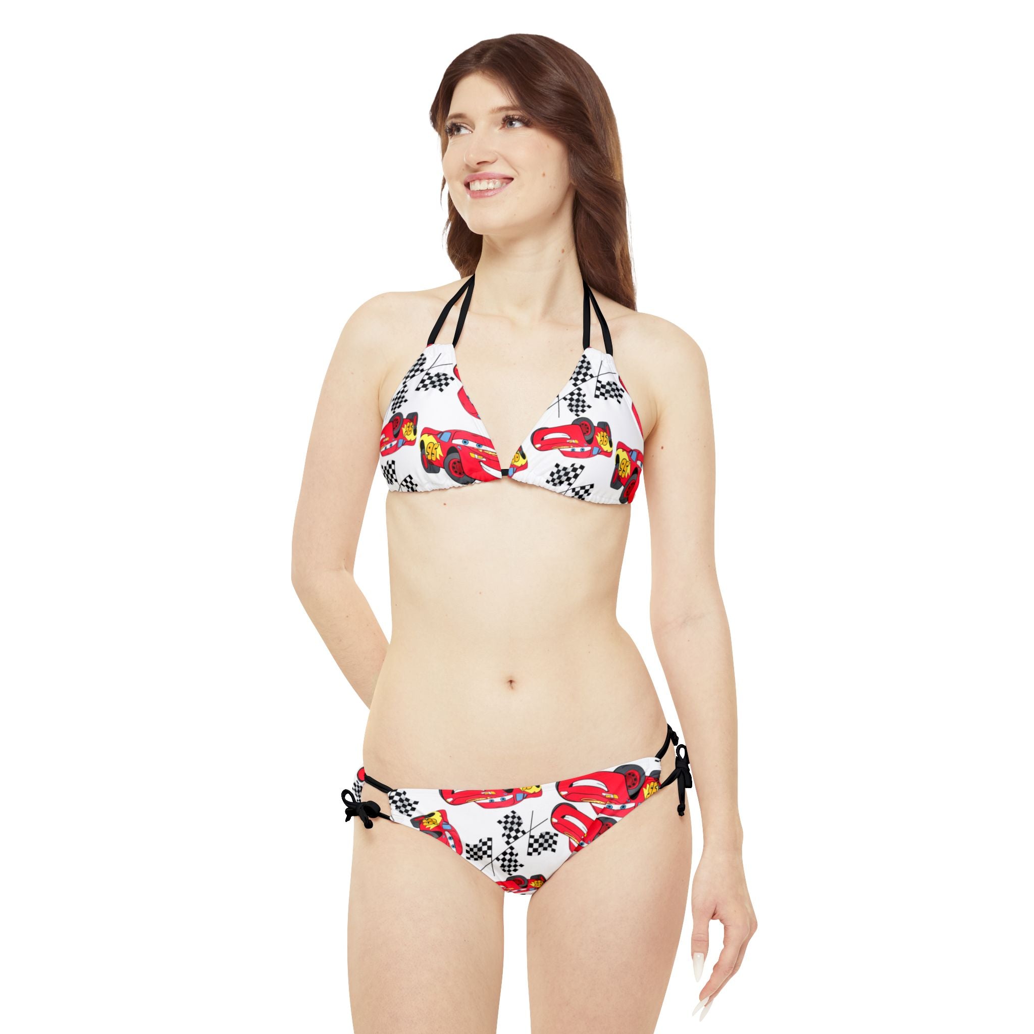 Strappy bikini set mcqueen flag white