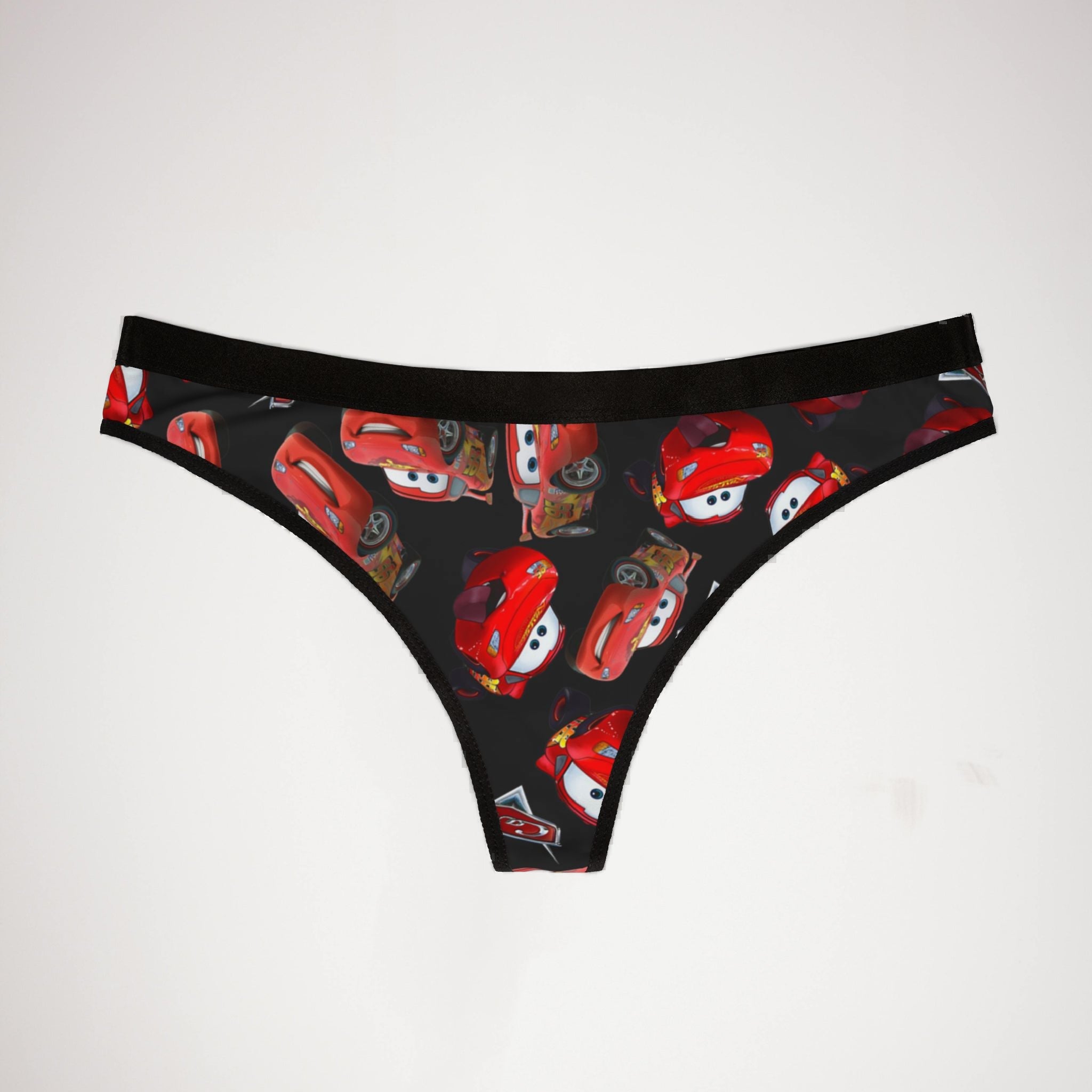 Women's thongs funny% mcqueen black