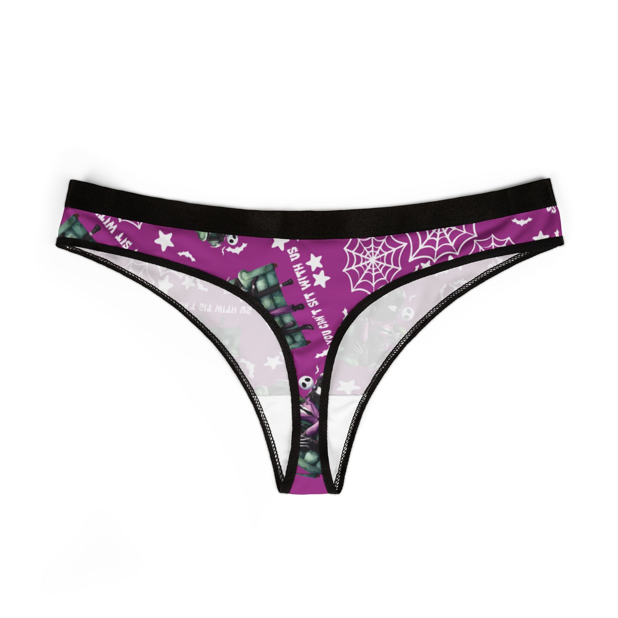 Women's thongs you can't sit with us halloween purple