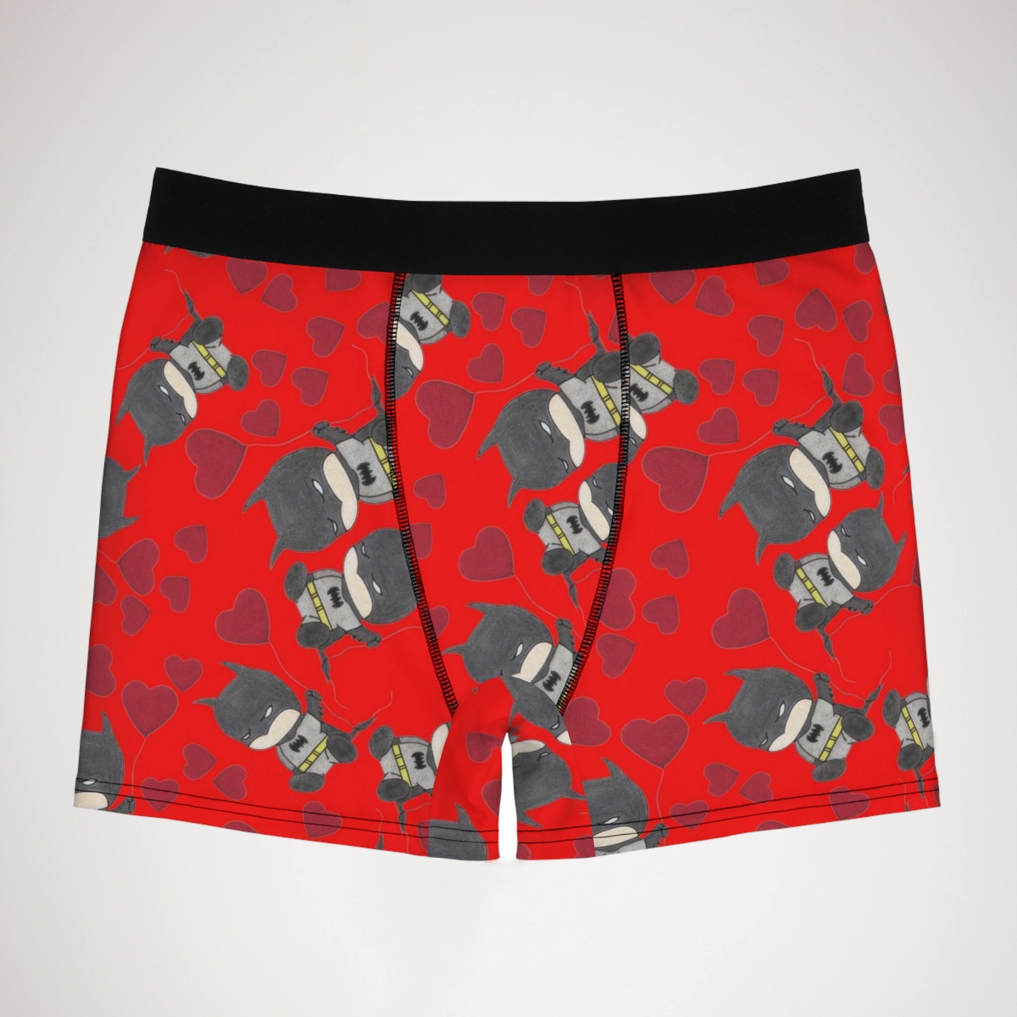 Men's boxer briefs batman valentine heart balloon red