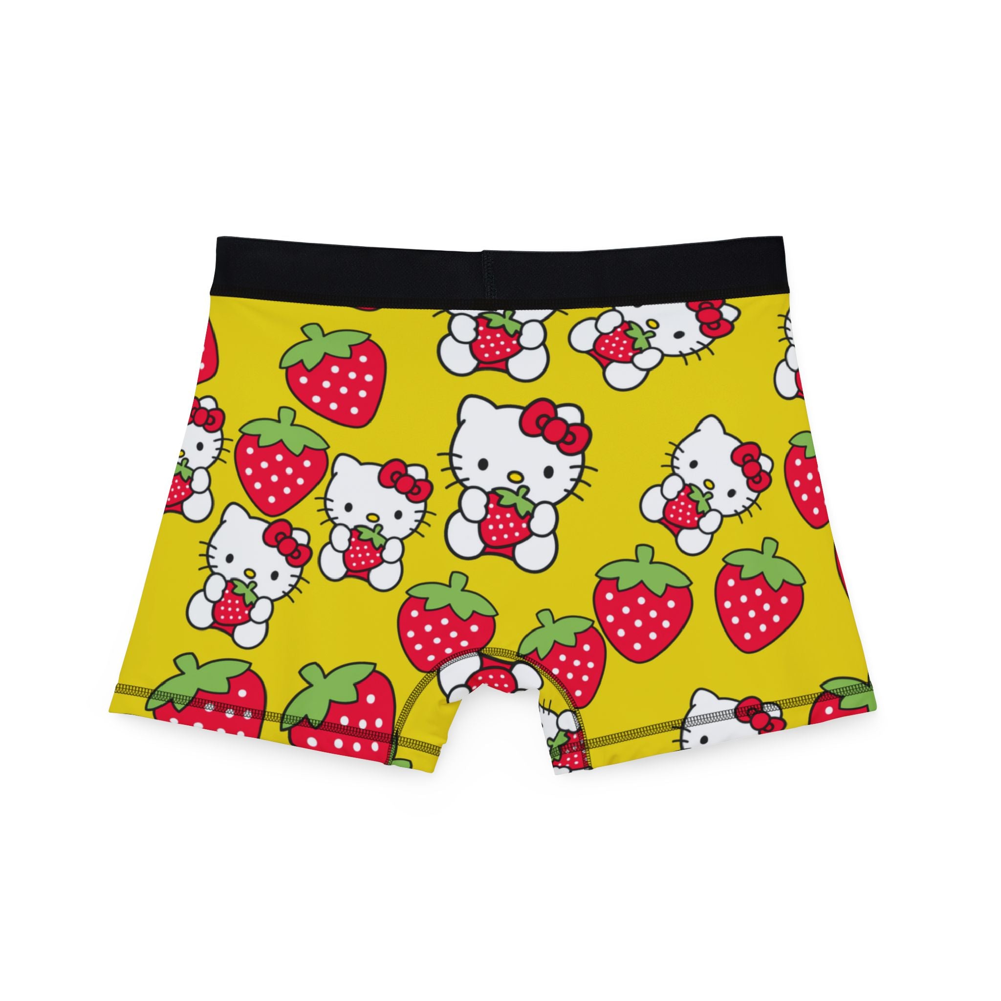 Men's boxers kitty strawberry valentine love yellow