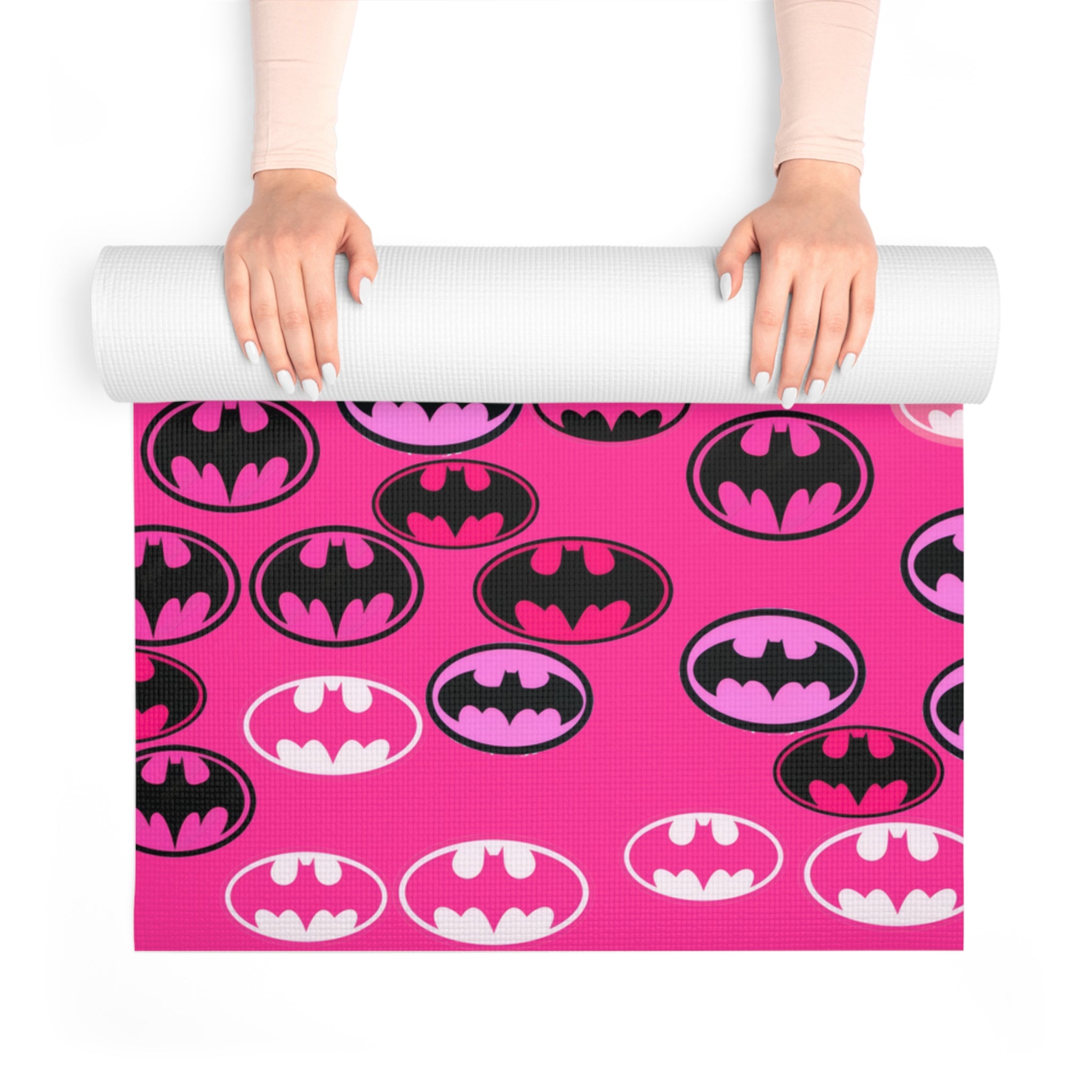 Foam yoga mat batman rose valentine love pink