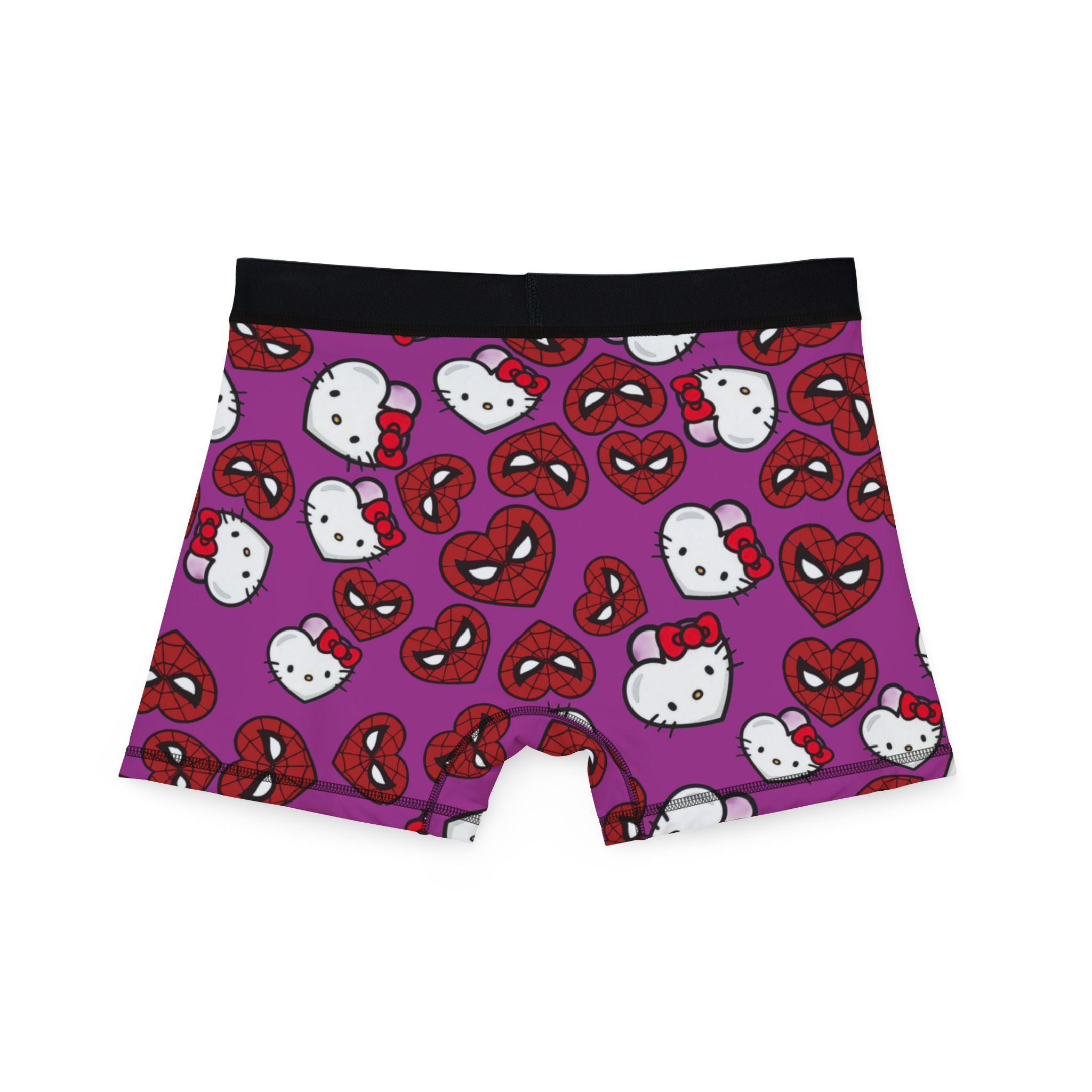 Men's boxers spider kitty double hearts purple