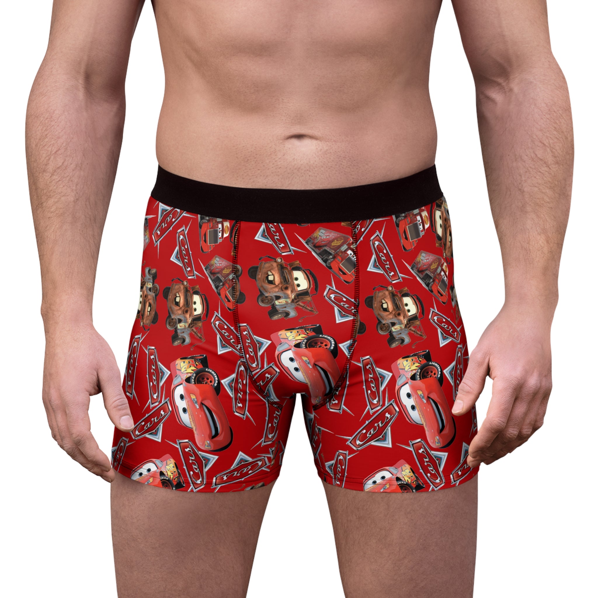 Men's boxer briefs mcqueen funny cars red