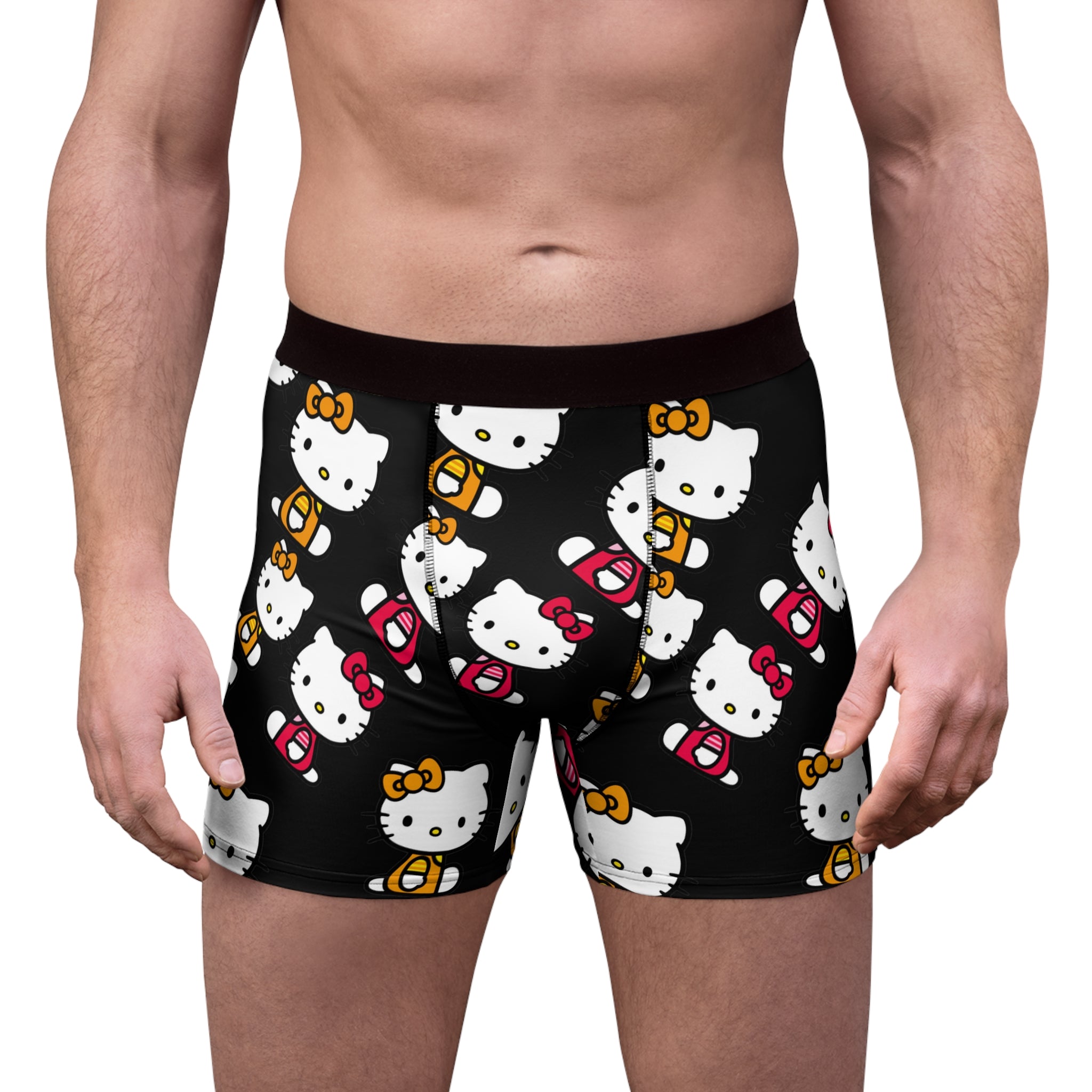 Men's boxer briefs kitty two colors black