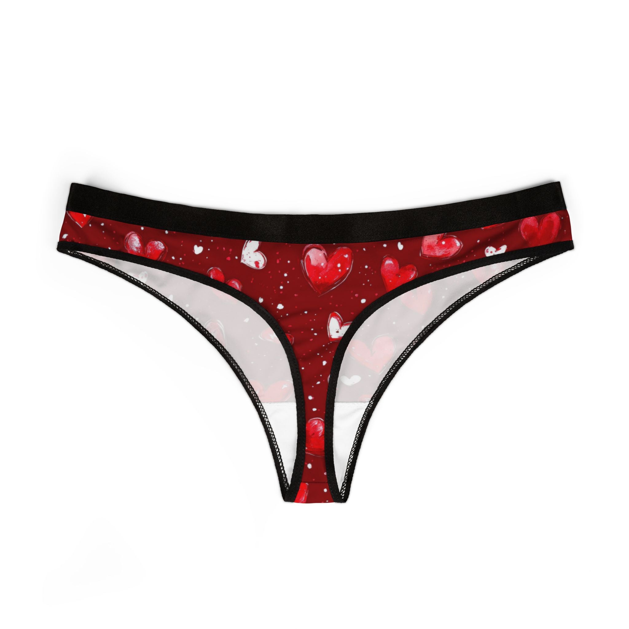 Women's thongs valentine red heart one one