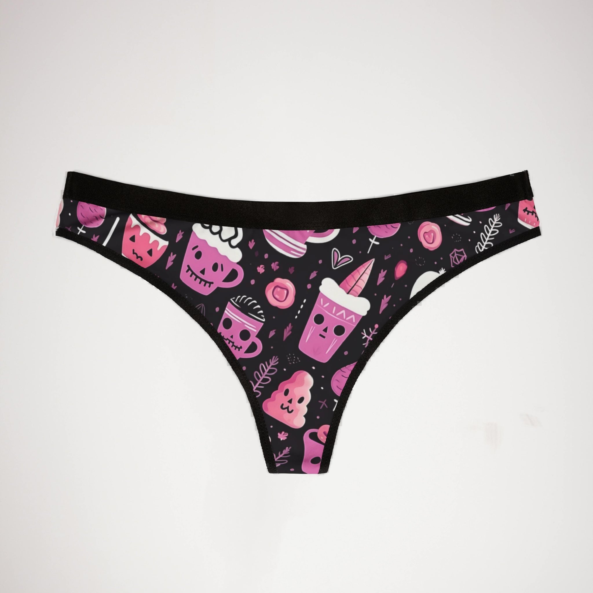 Women's thongs pink halloween