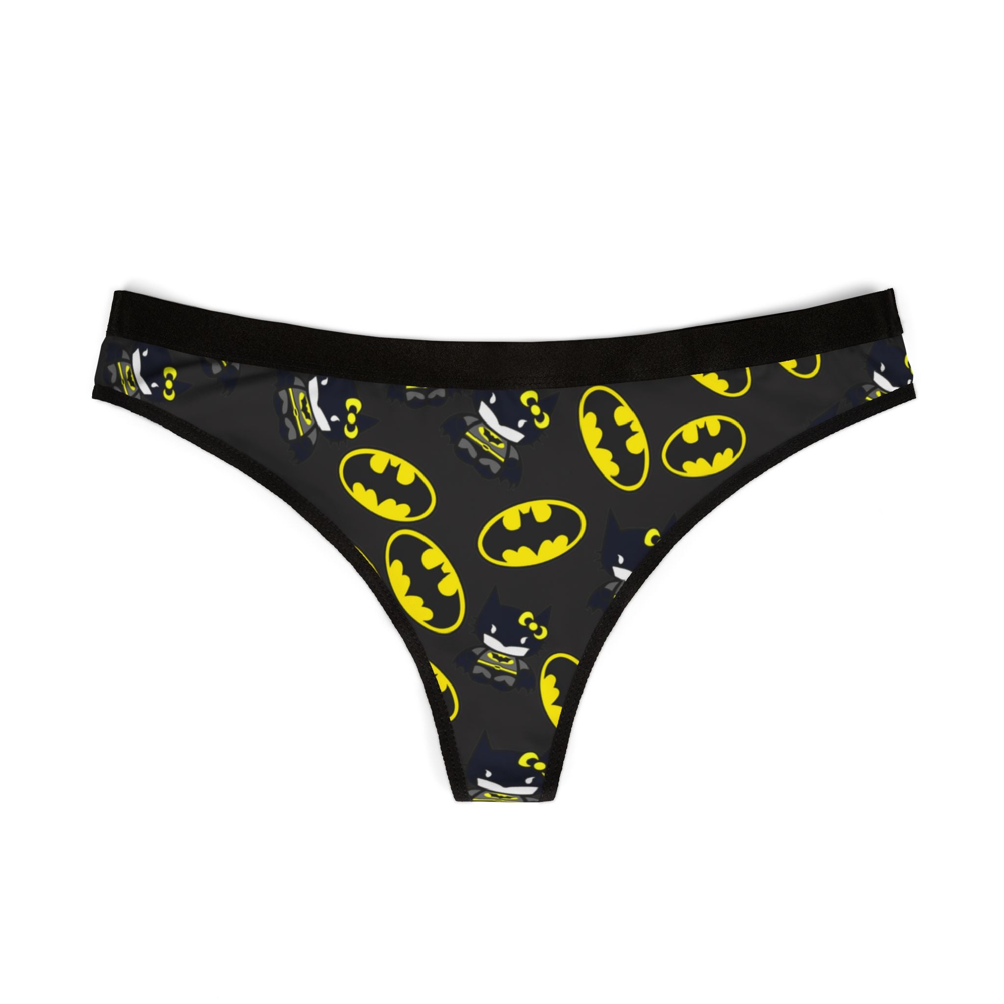 Women's thongs batman kitty black