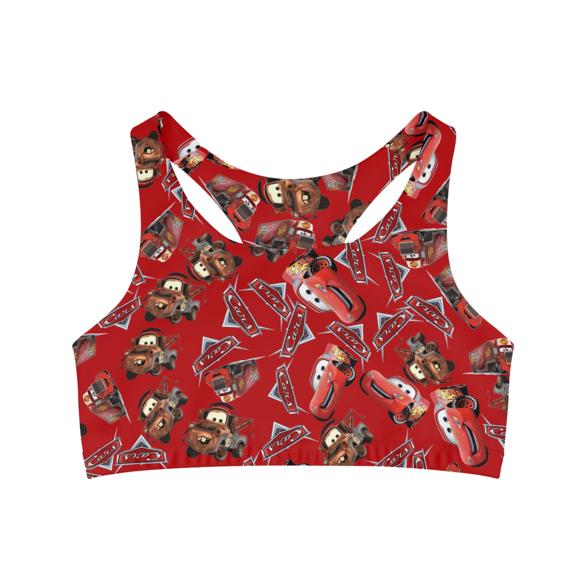 Sports bra mcqueen funny cars red