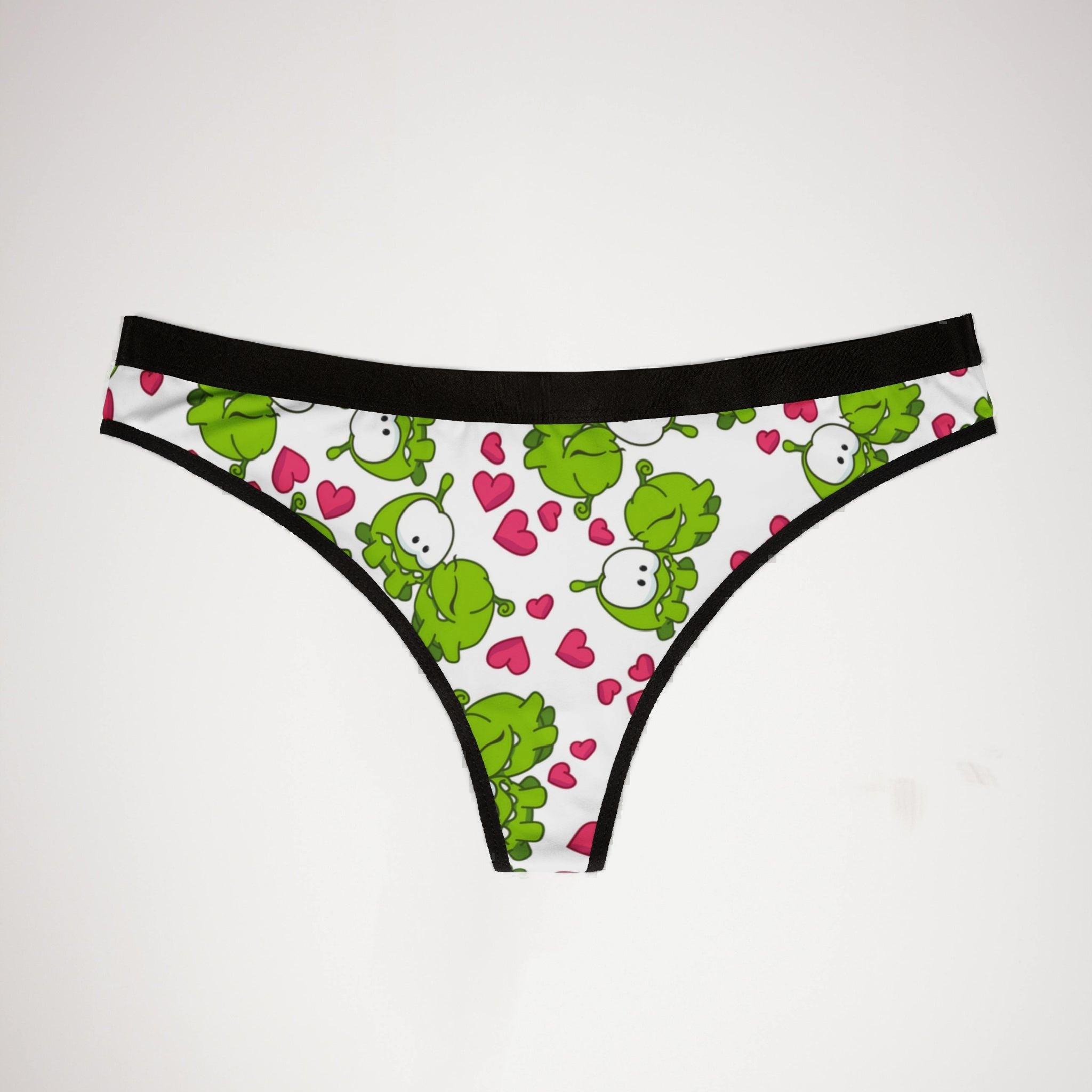 Women's thongs om nom kiss valentine white